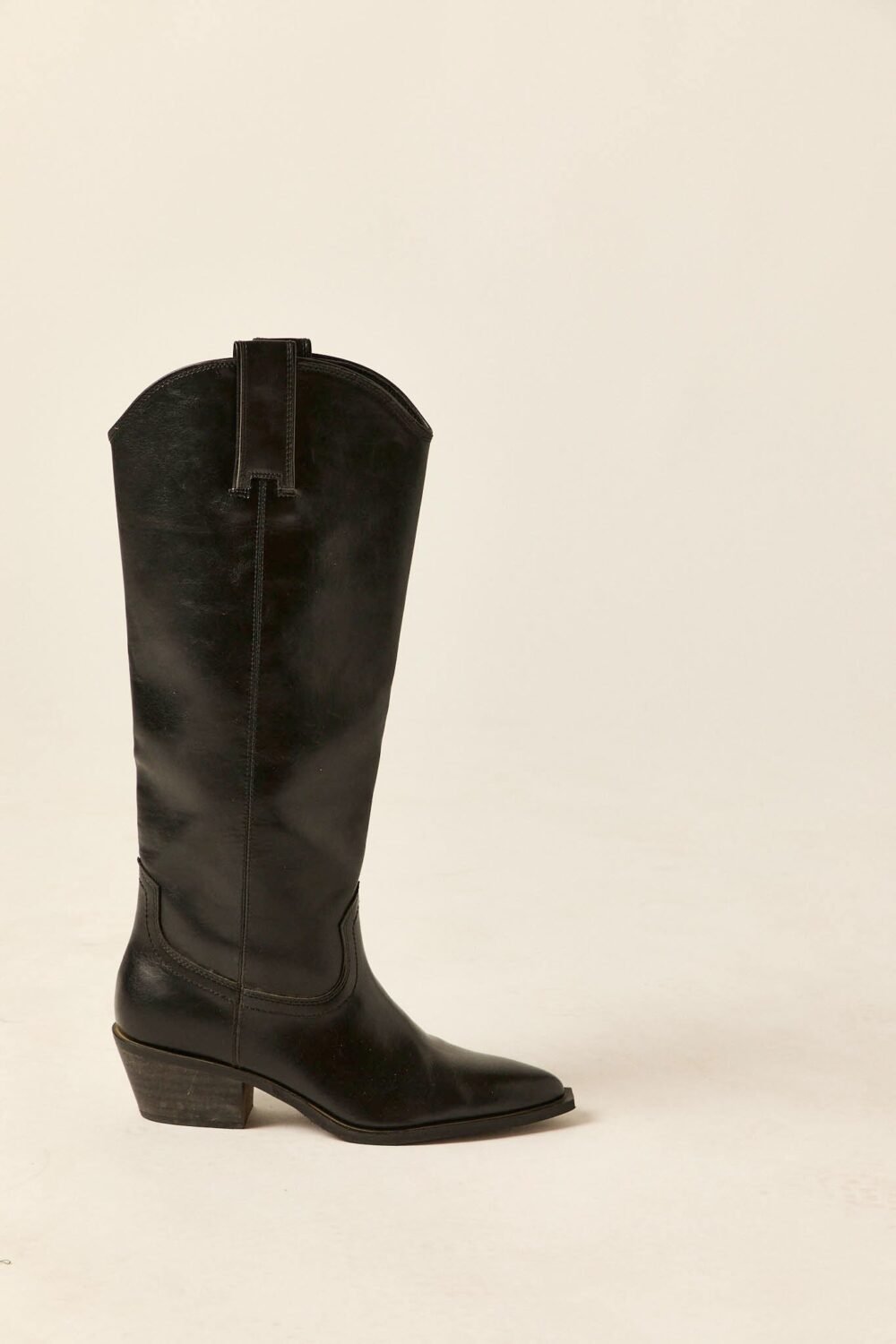 Bota alta cowboy negro