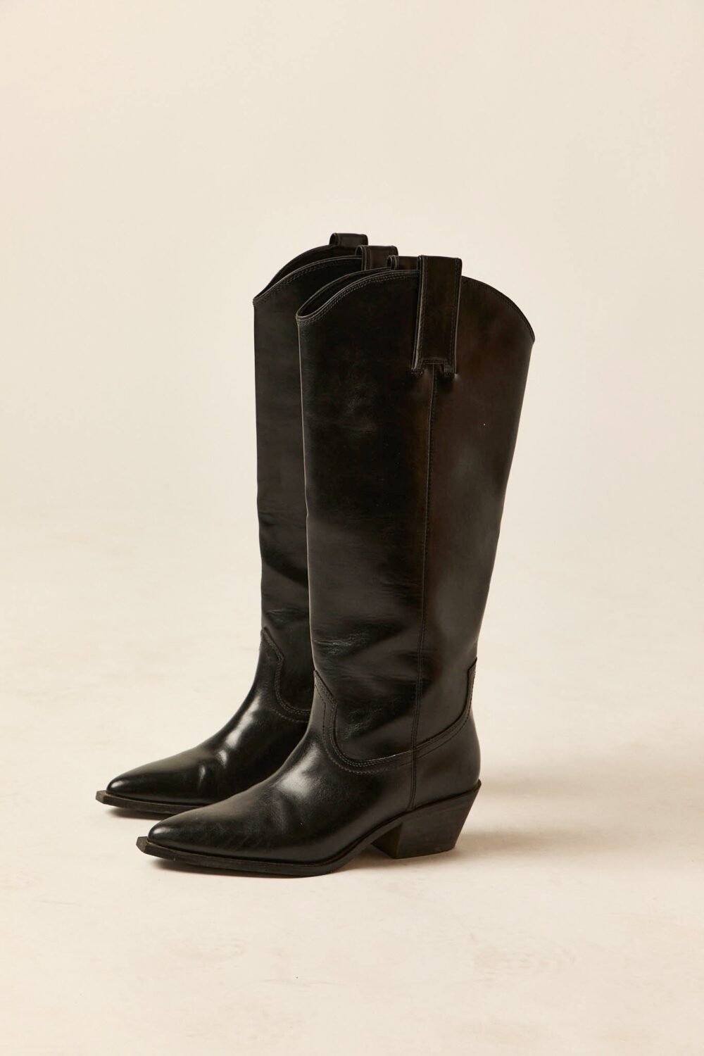 Bota alta cowboy negro