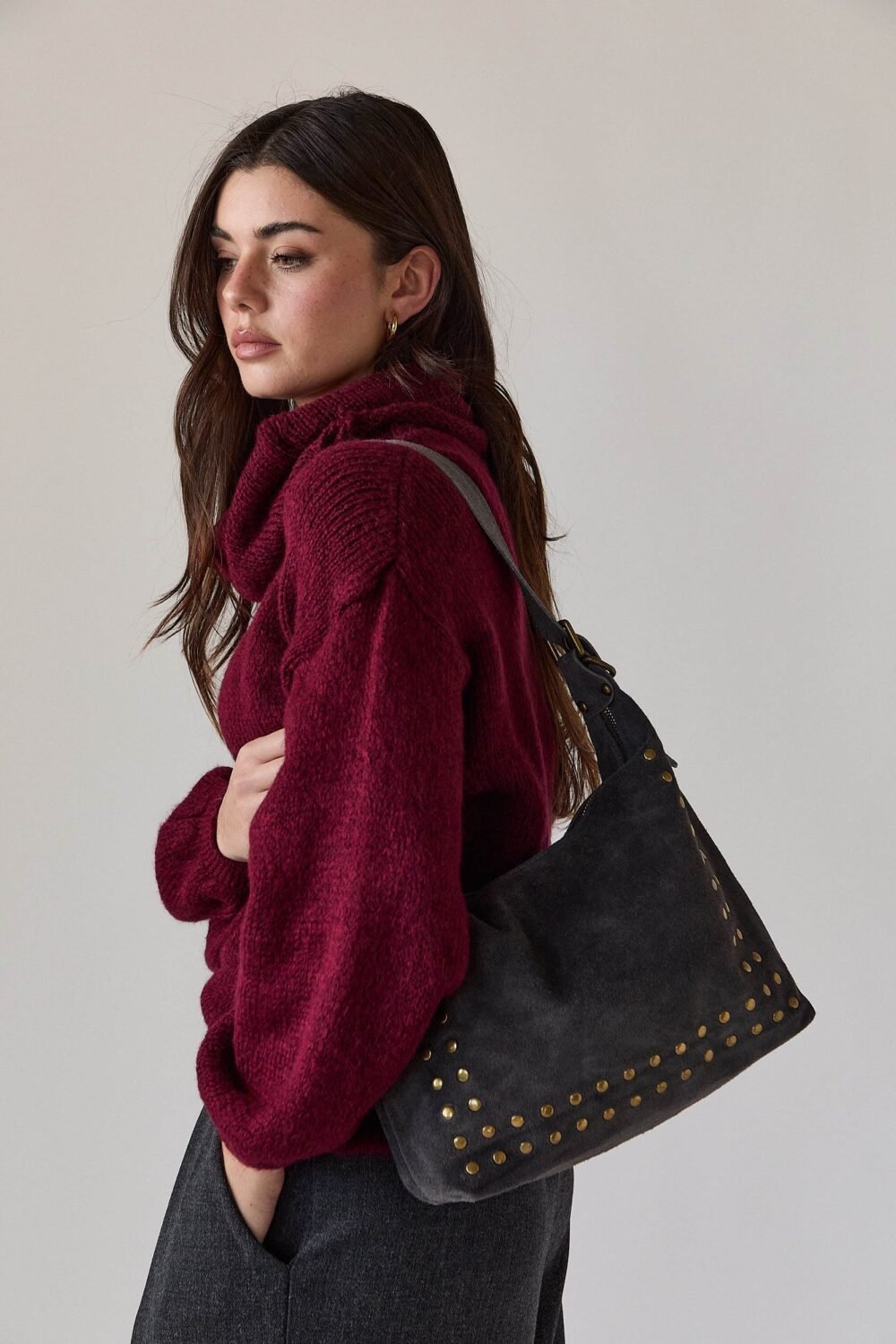 Bag ante mediano tachas Gris