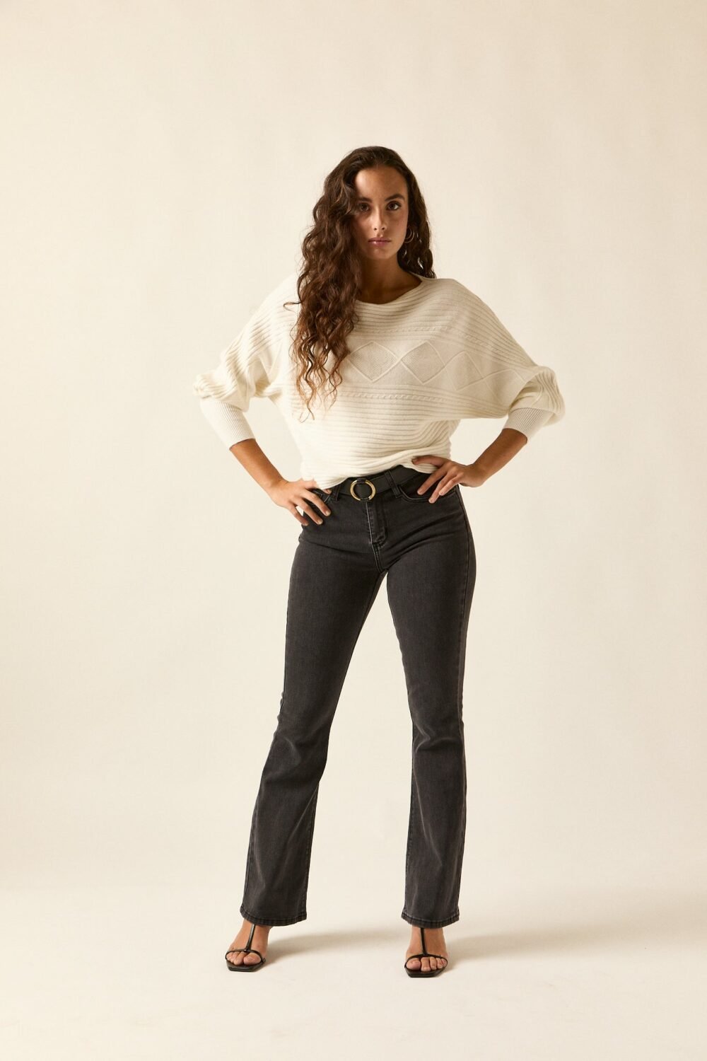 Jersey rayas horizontales crema