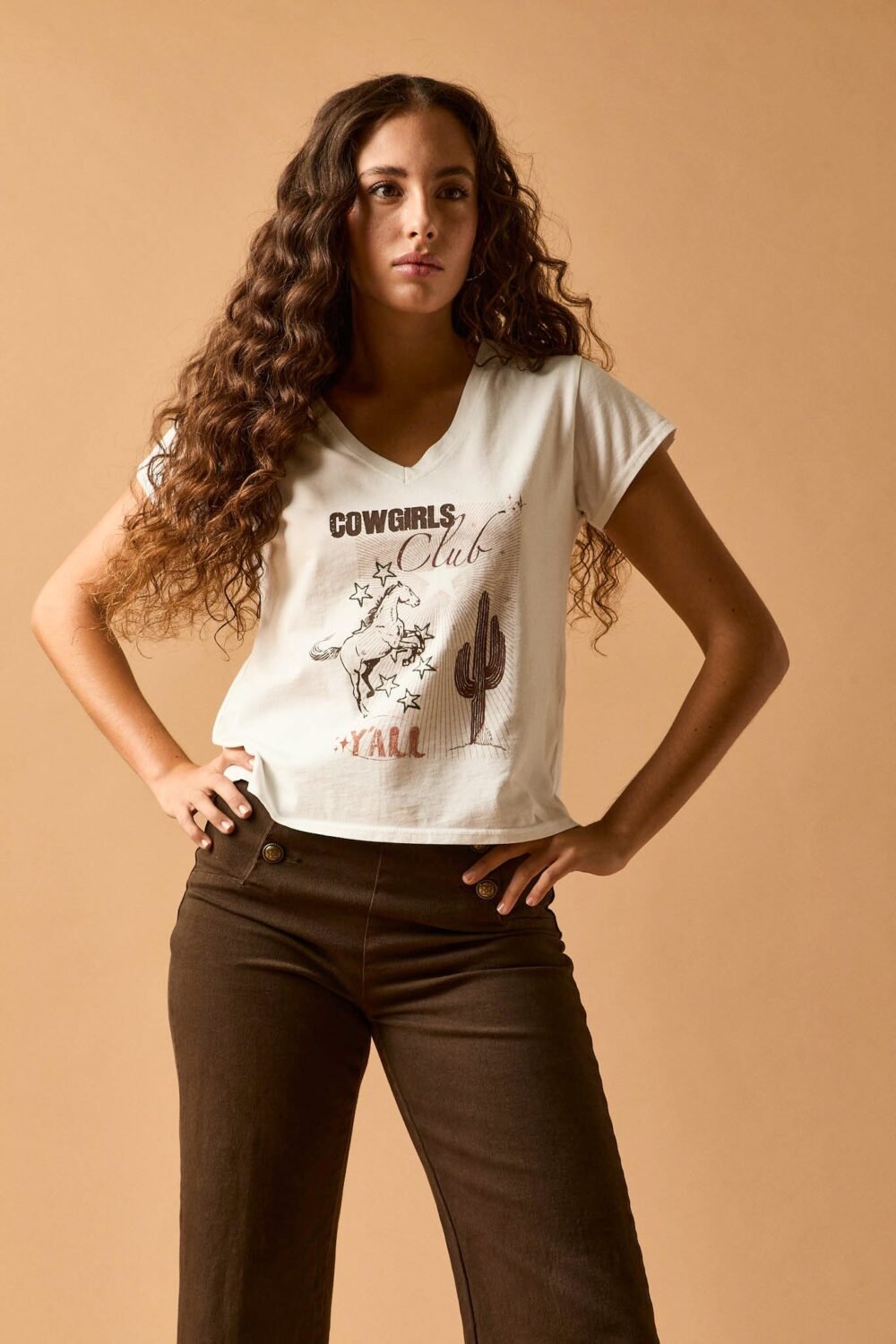 Camiseta cowgirl blanco