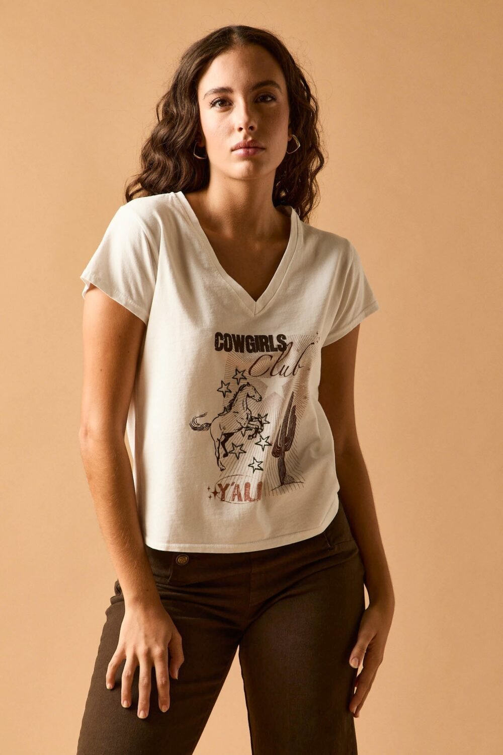 Camiseta cowgirl blanco