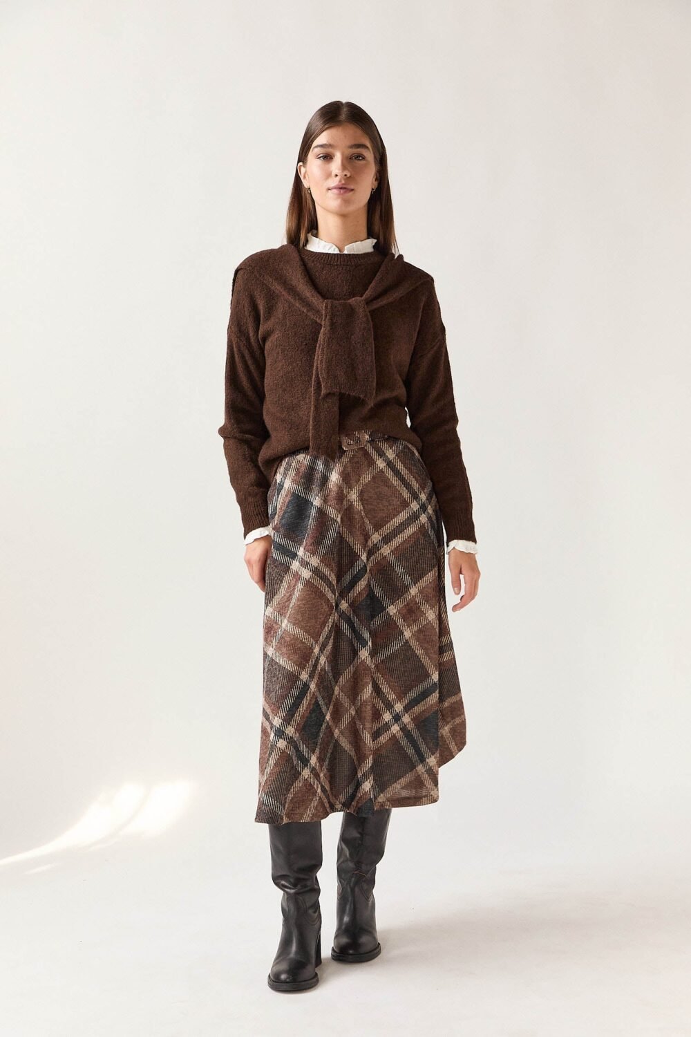 Jersey punto con capa marrón