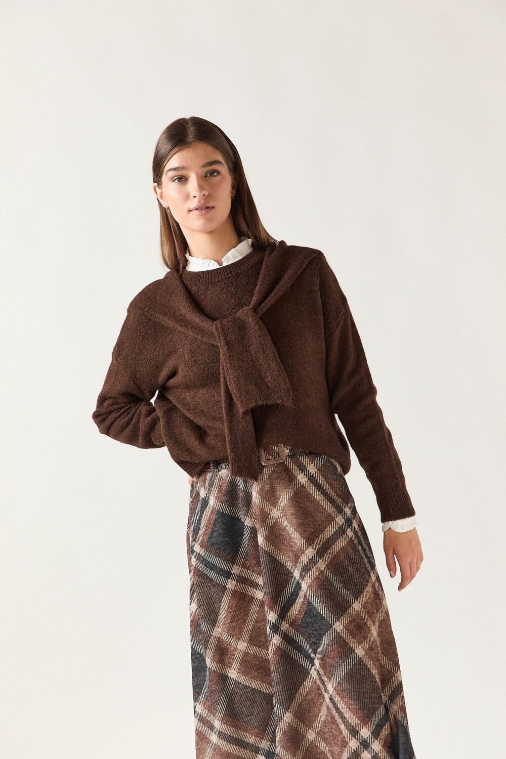 Jersey punto con capa marrón