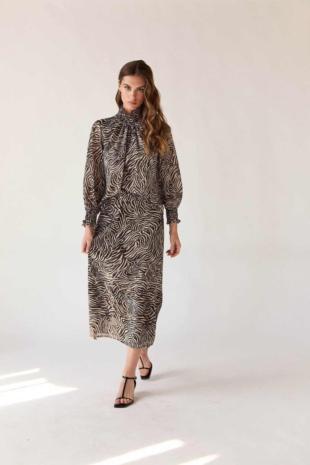 Falda gasa cebra marrón