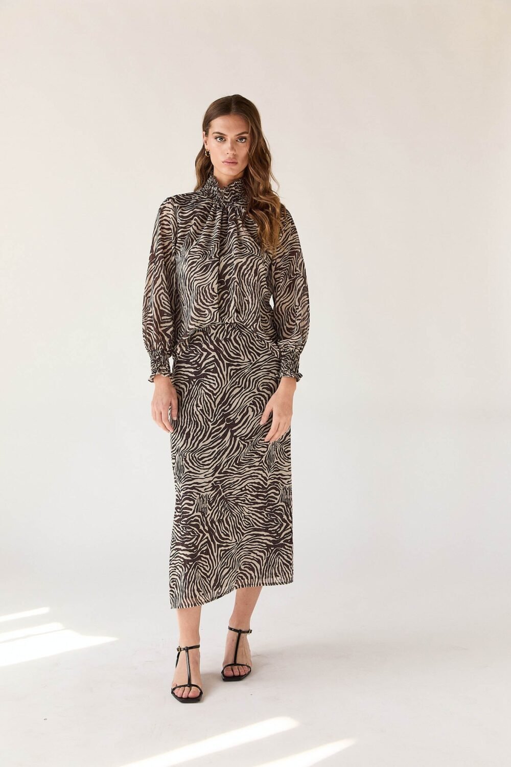 Falda gasa cebra marrón