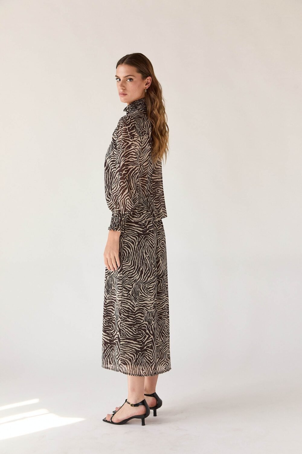 Falda gasa cebra marrón