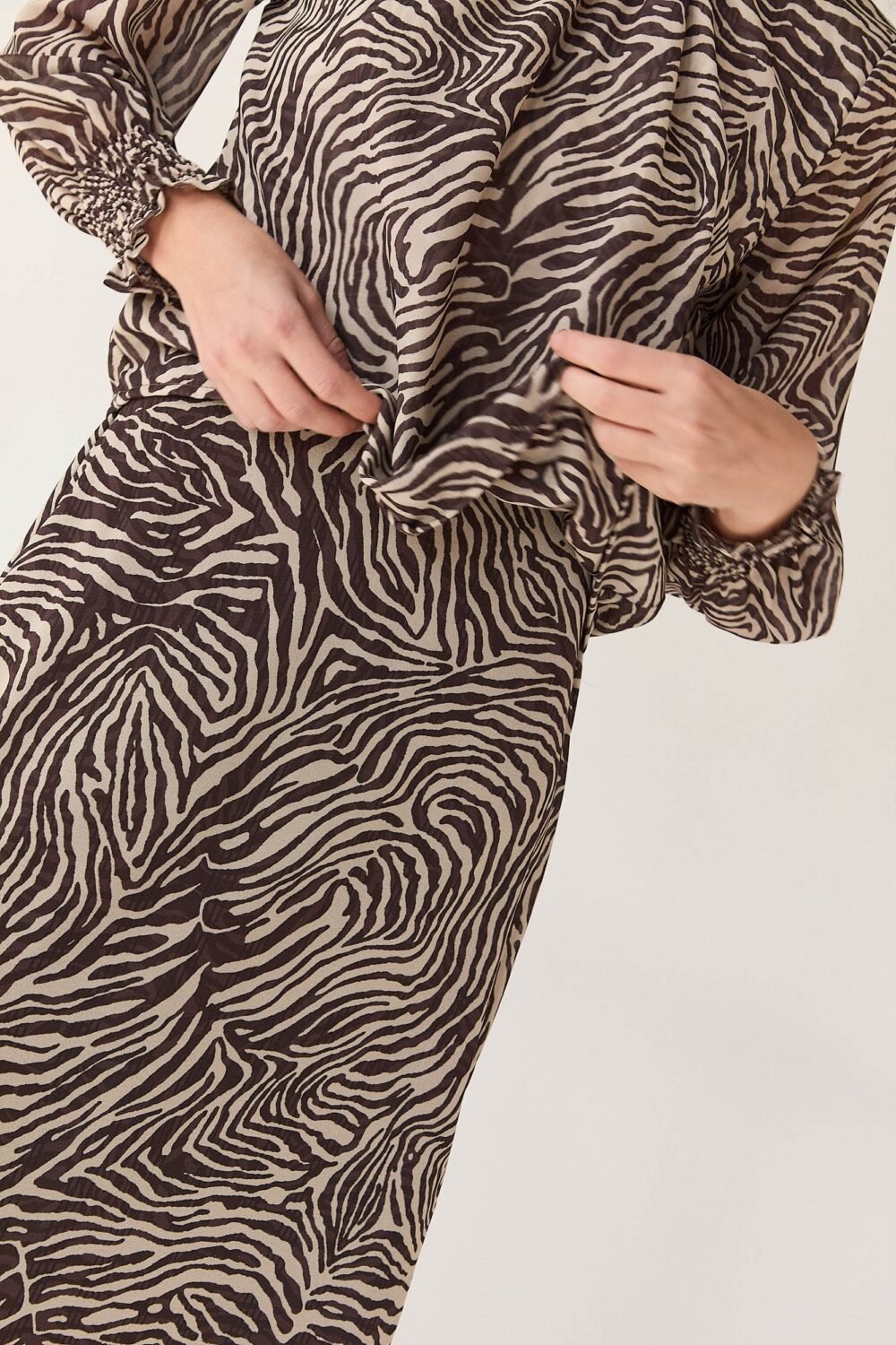 Falda gasa cebra marrón