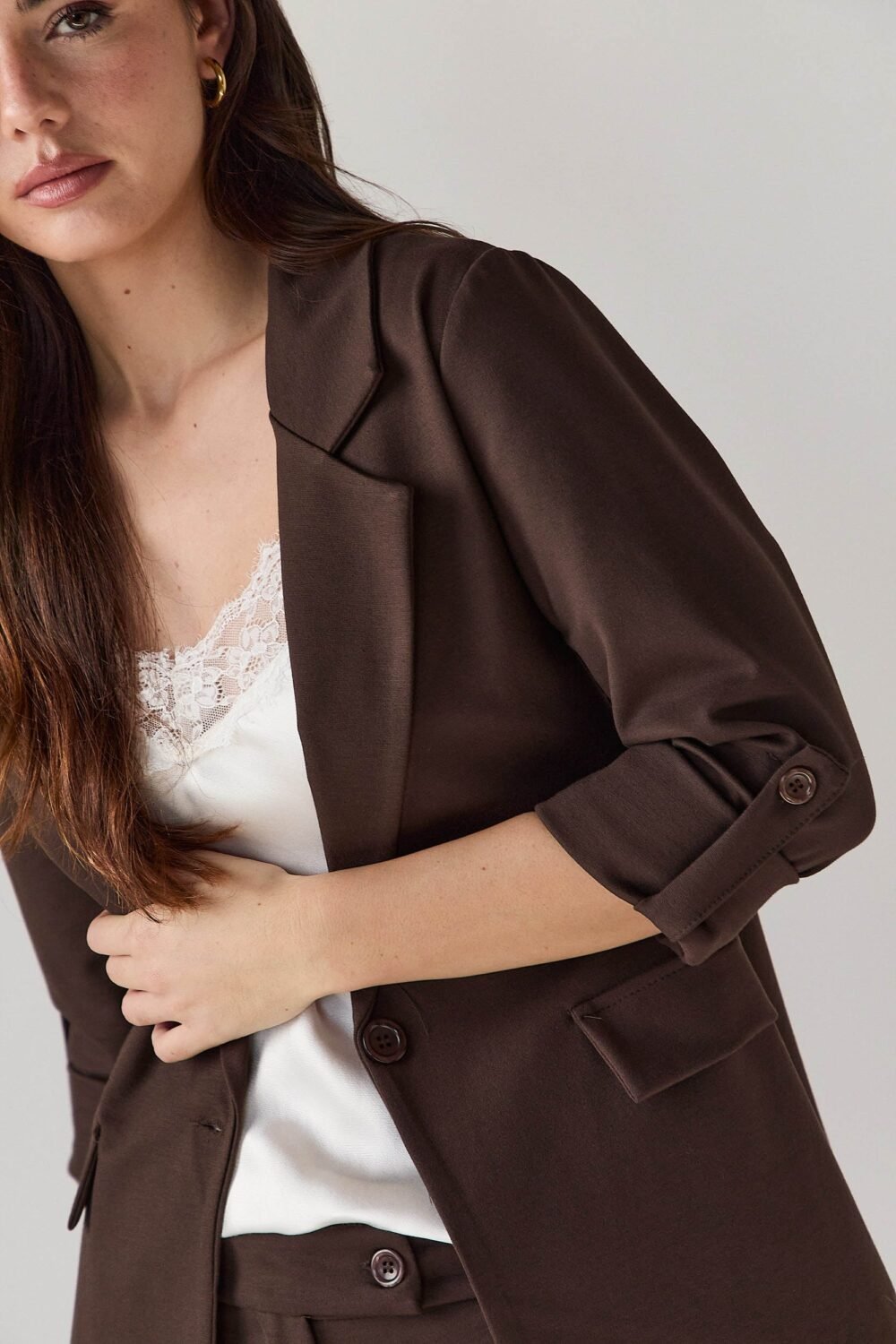 Americana sastre marrón oscuro