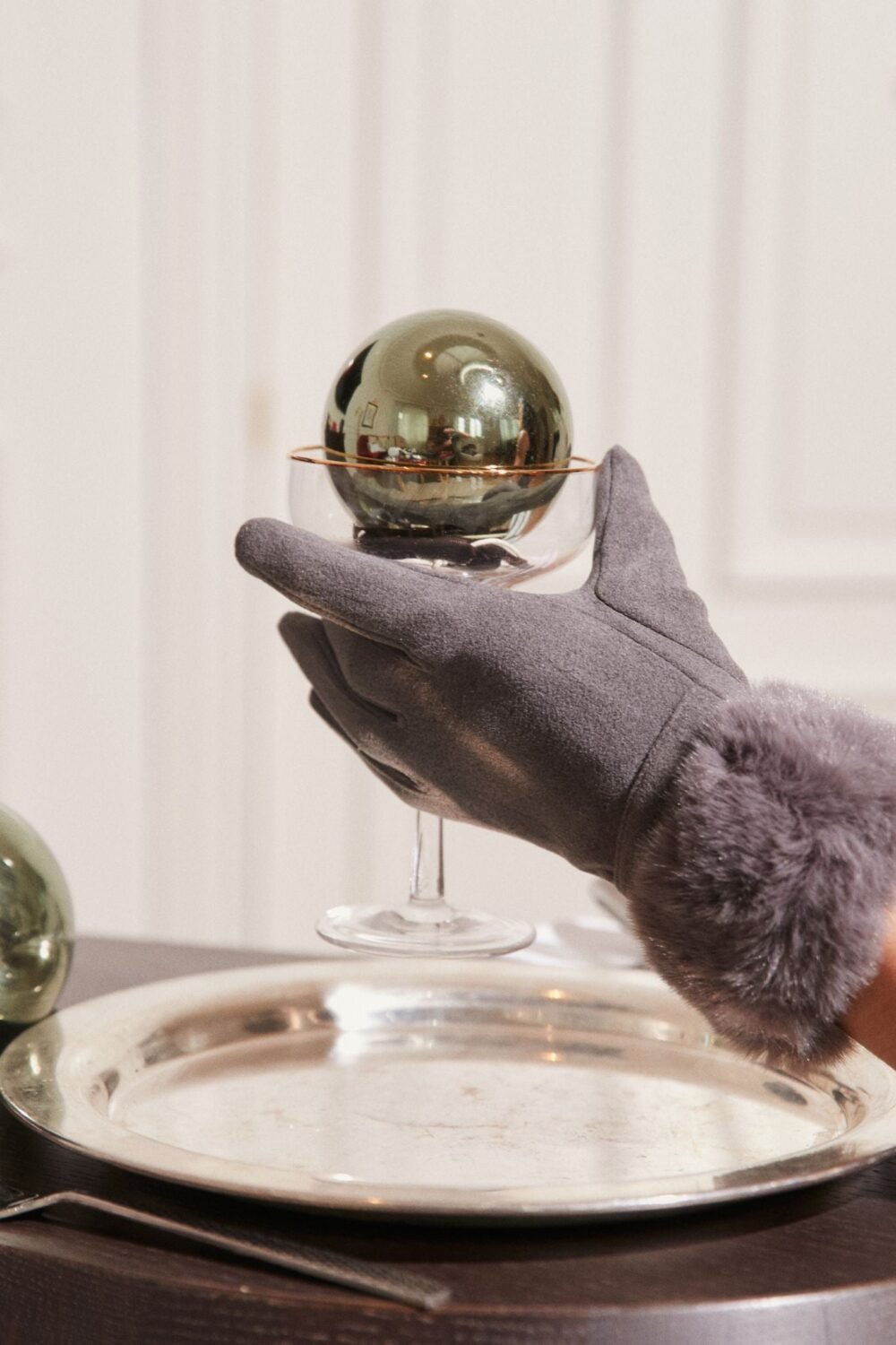 Guantes ante pelo Gris