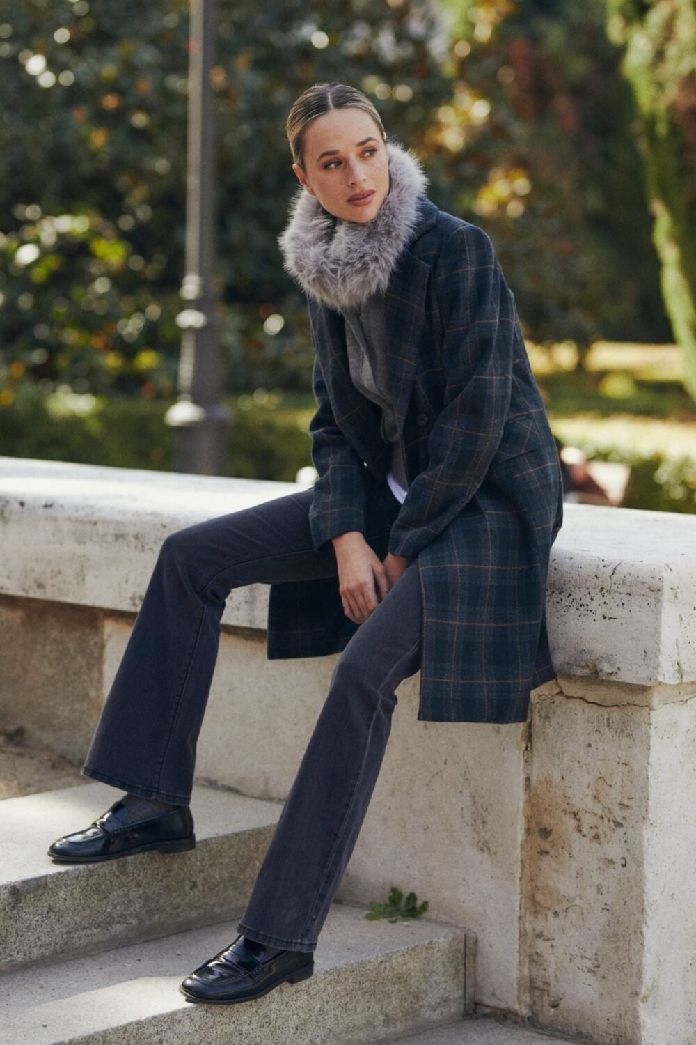 Shelter paño cuadros azul marino