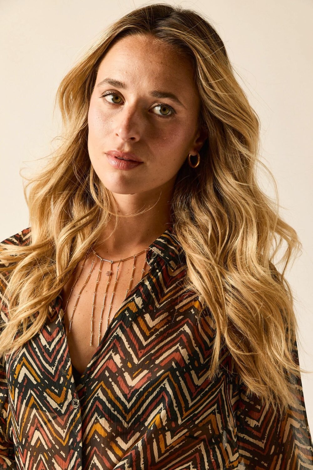 Blusa gasa print zigzag