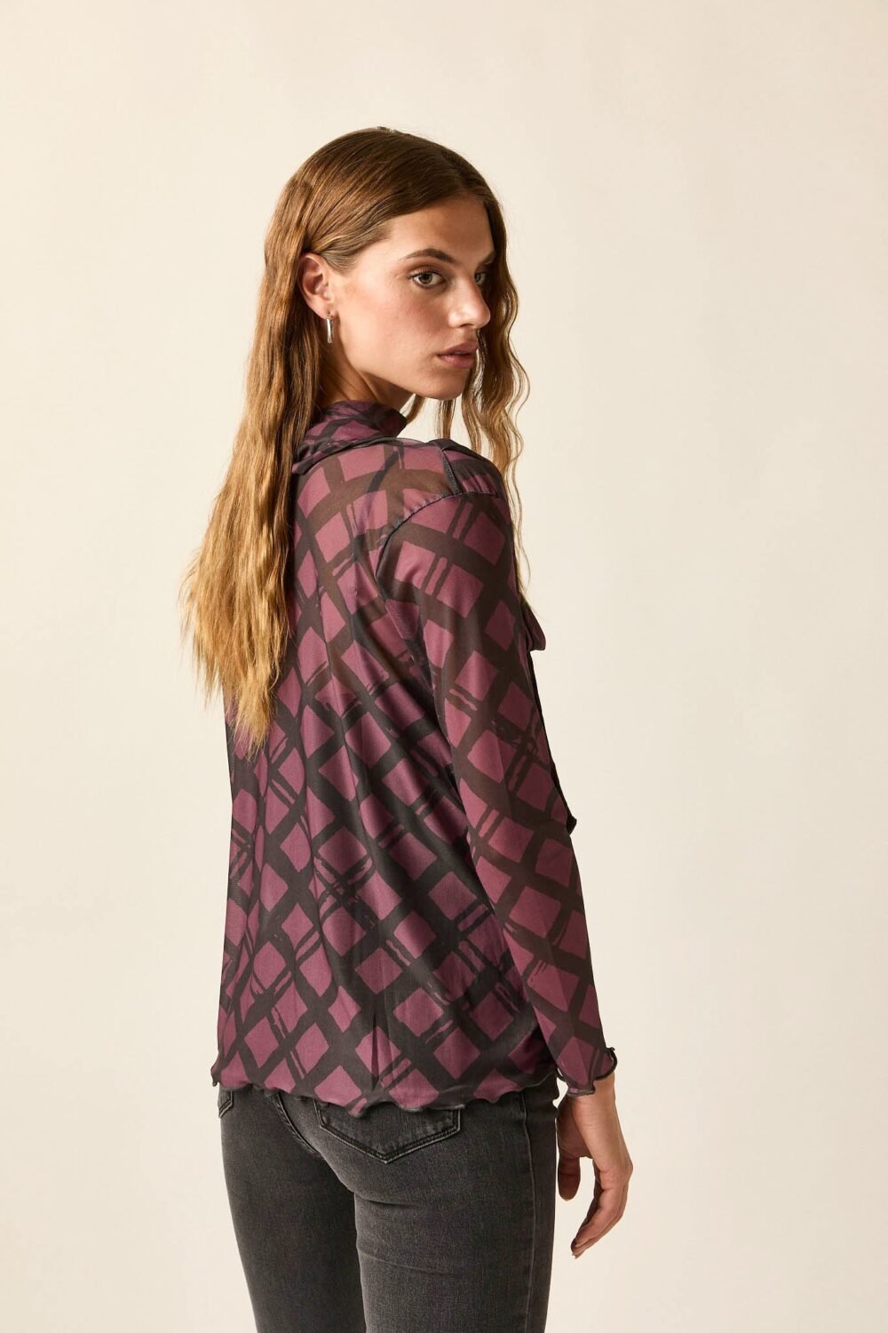 Blusón lazada berenjena