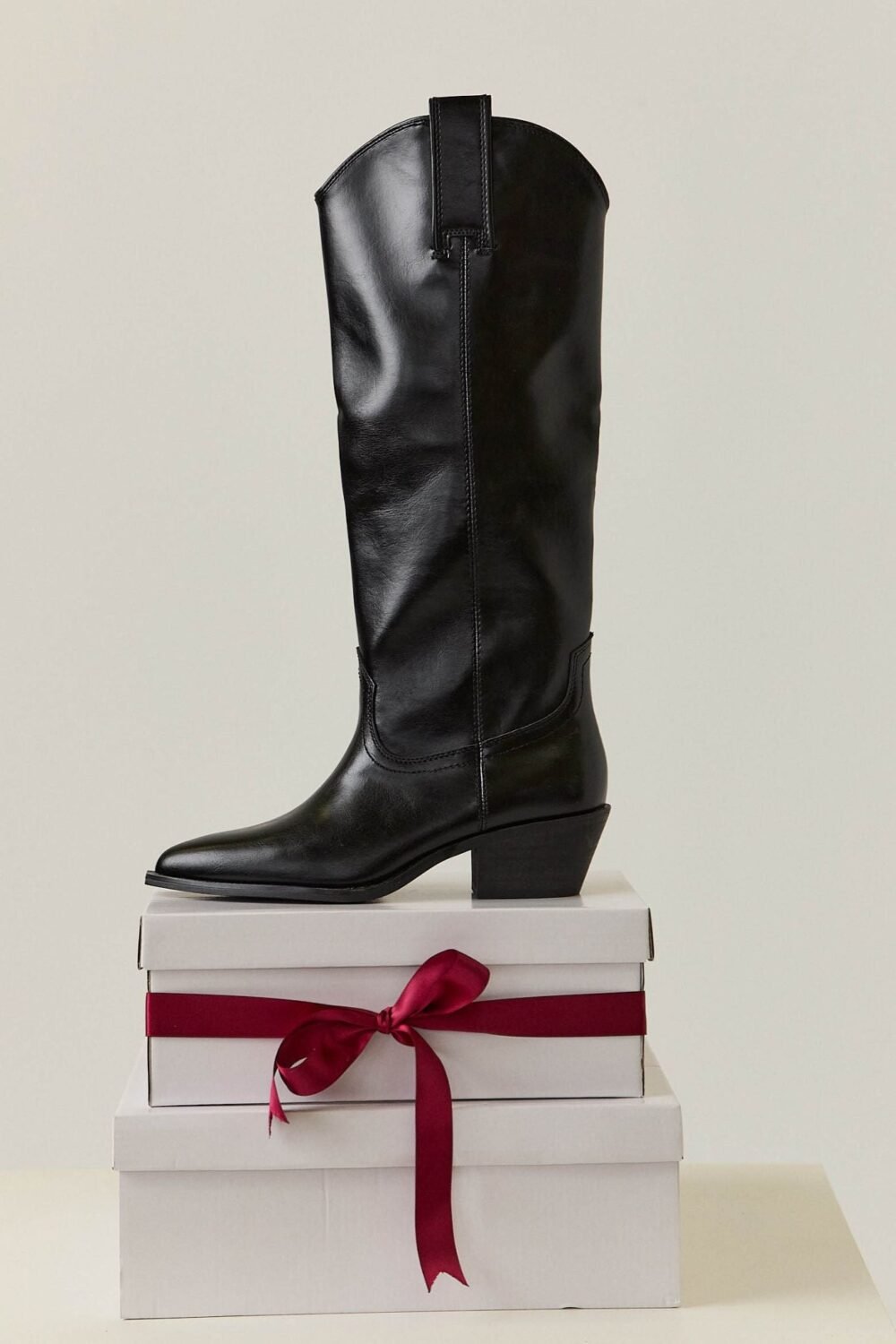 Bota alta cowboy negro