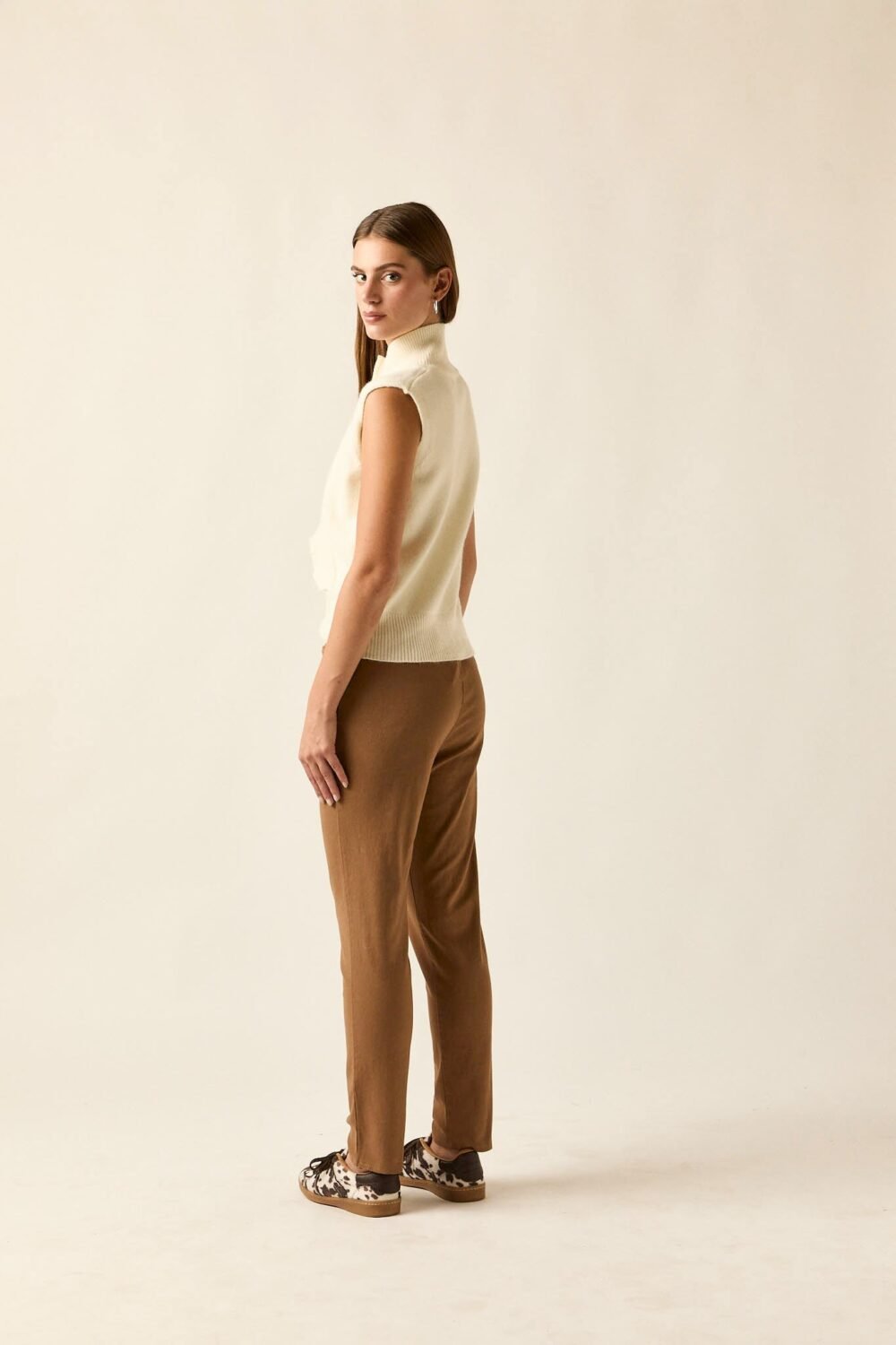 Pantalón algodón cordón camel