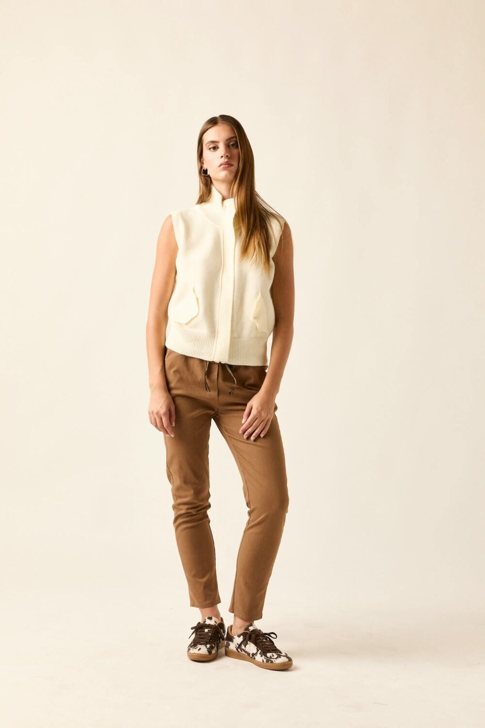 Pantalón algodón cordón camel