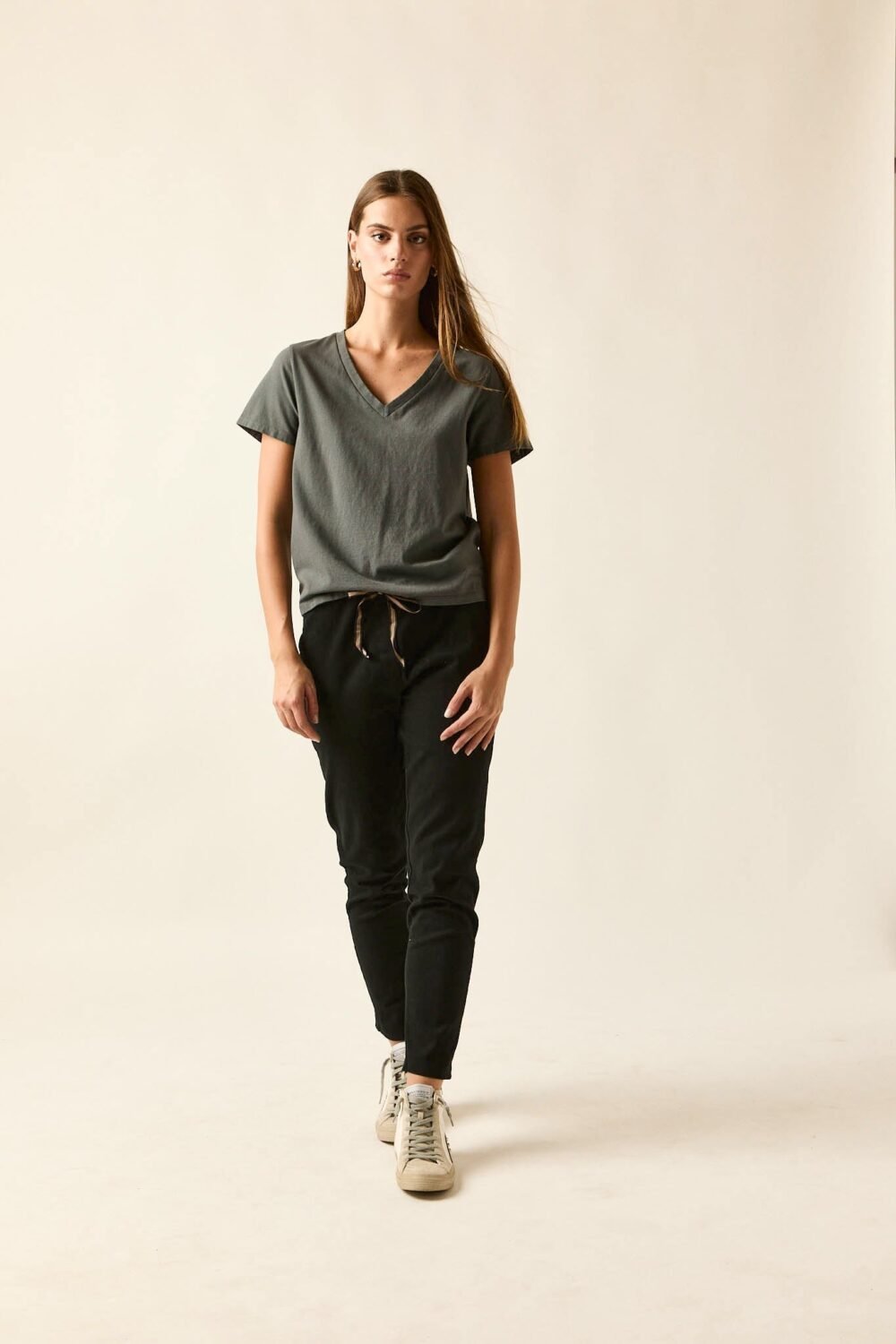 Pantalón algodón cordón negro