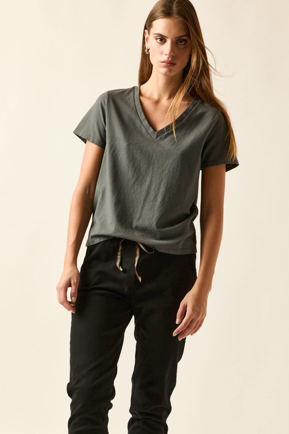 Pantalón algodón cordón negro