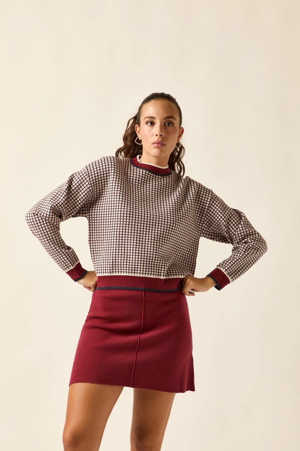 Falda mini punto vino