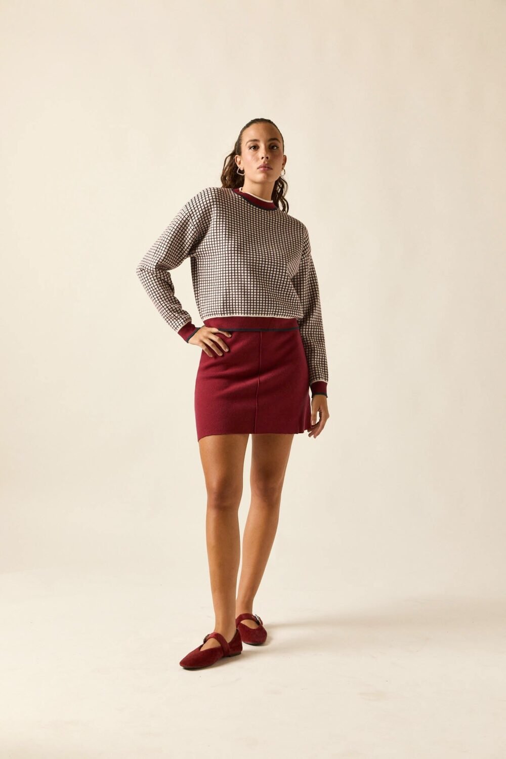 Falda mini punto vino