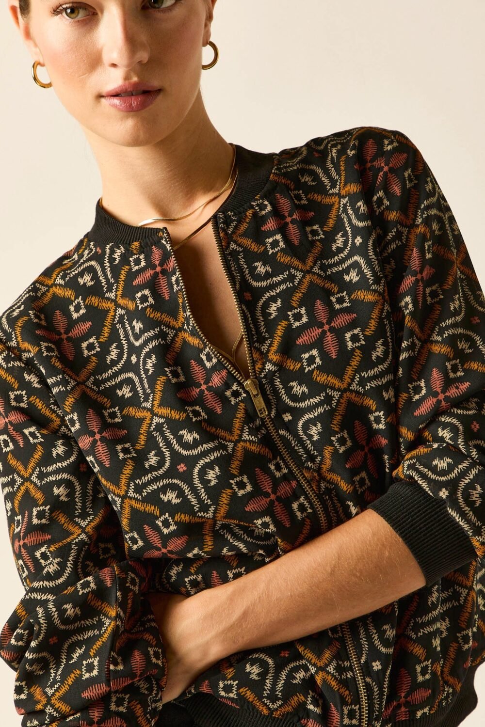 Bomber gasa print étnico