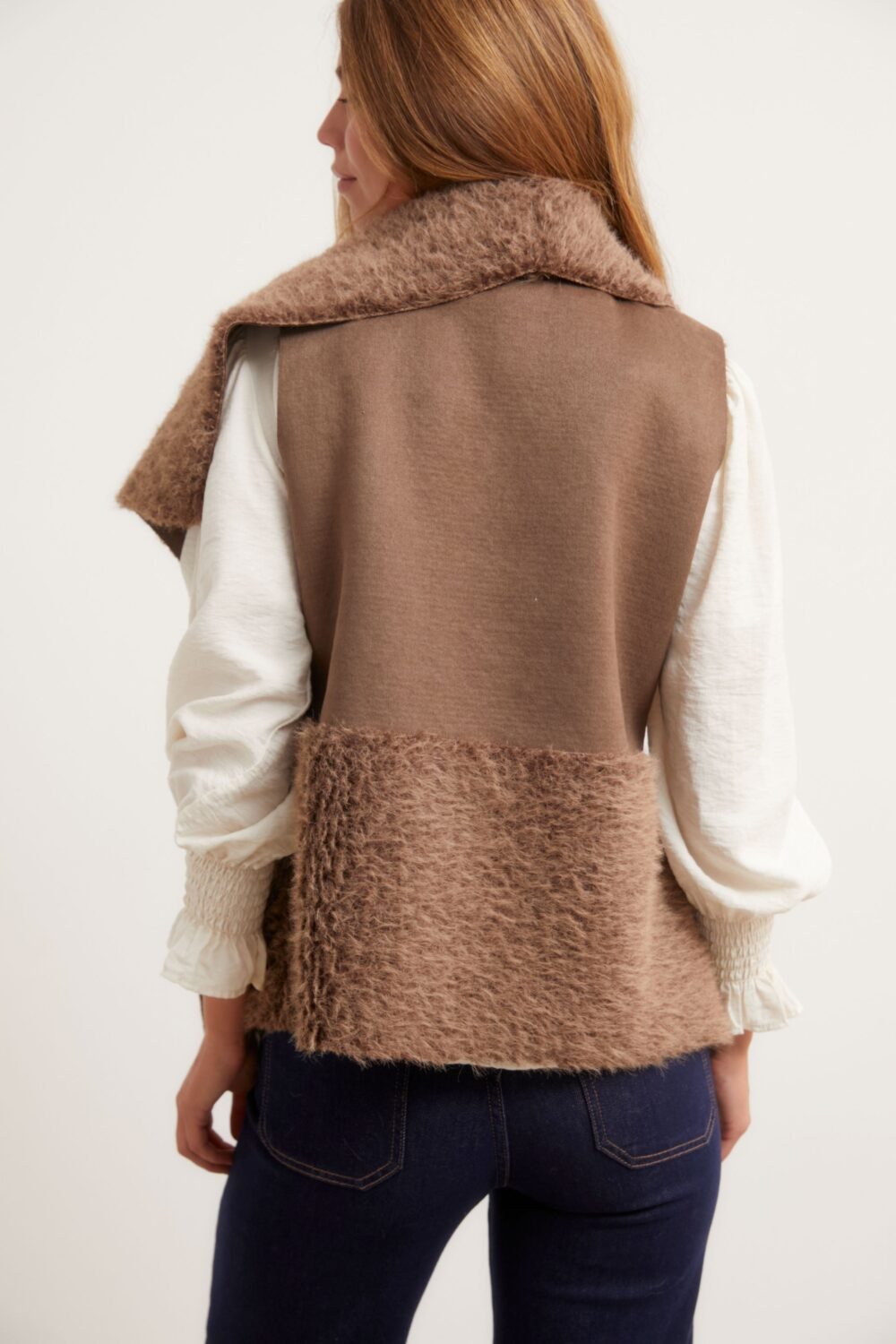 Vest pelo largo marrón