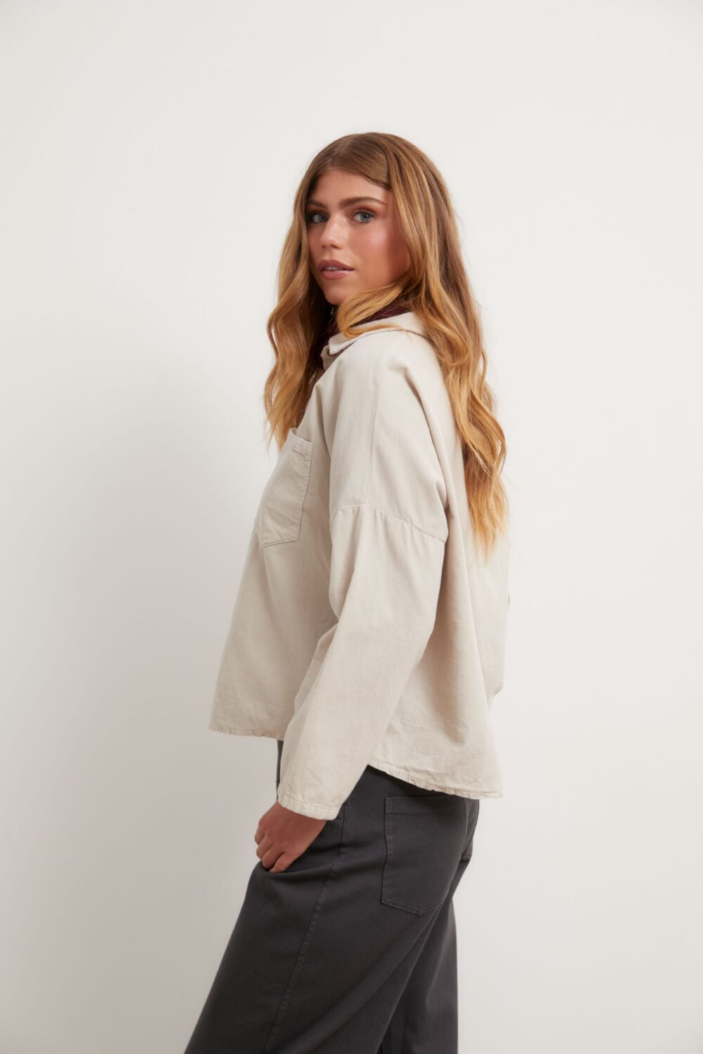 Camisa pana beige