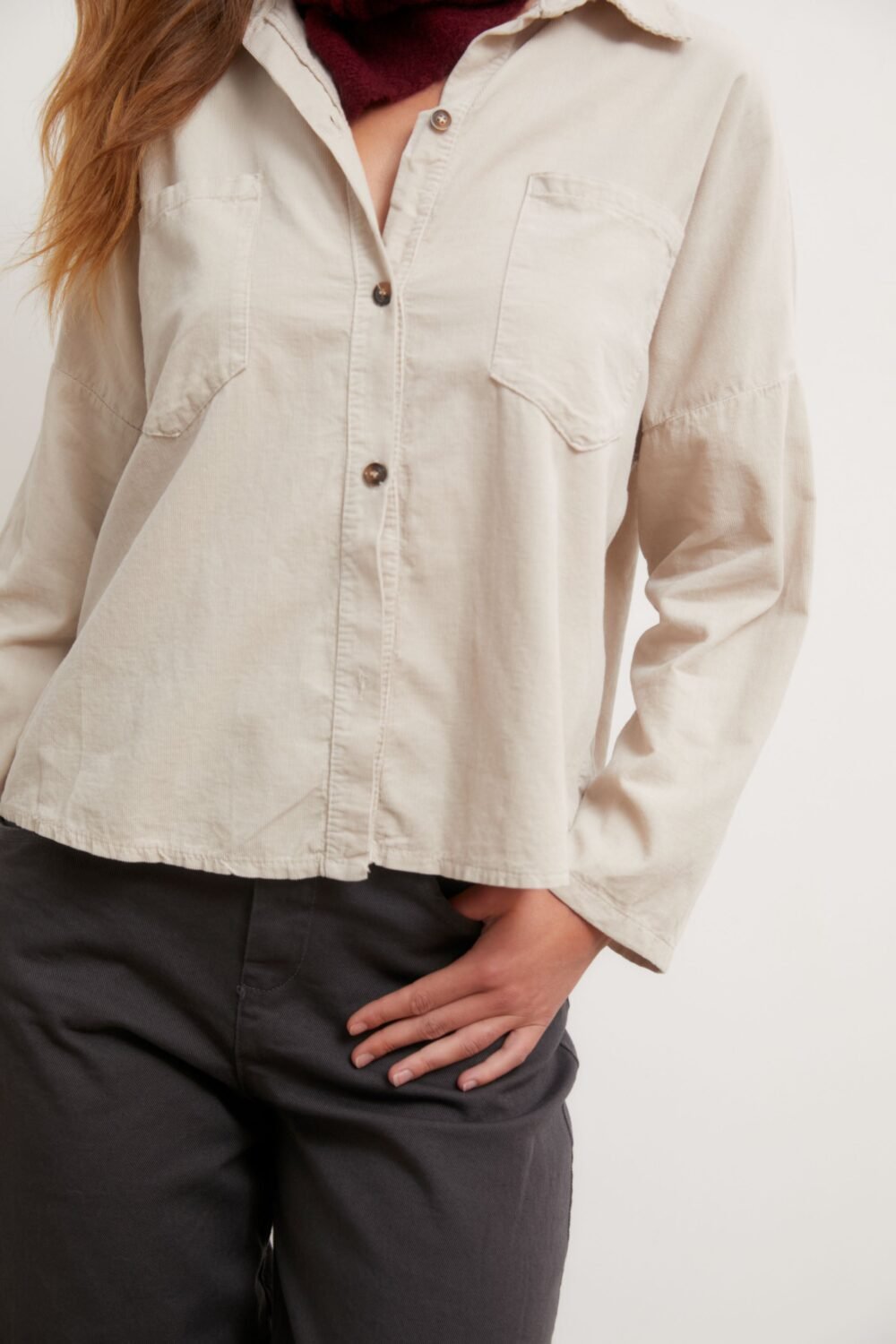 Camisa pana beige