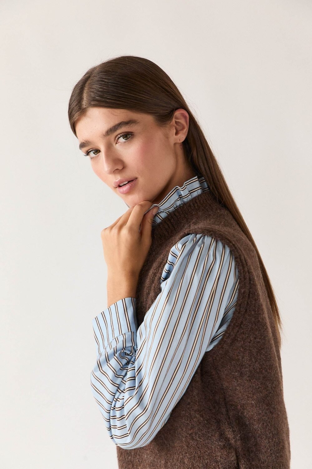 Vest punto básico marrón