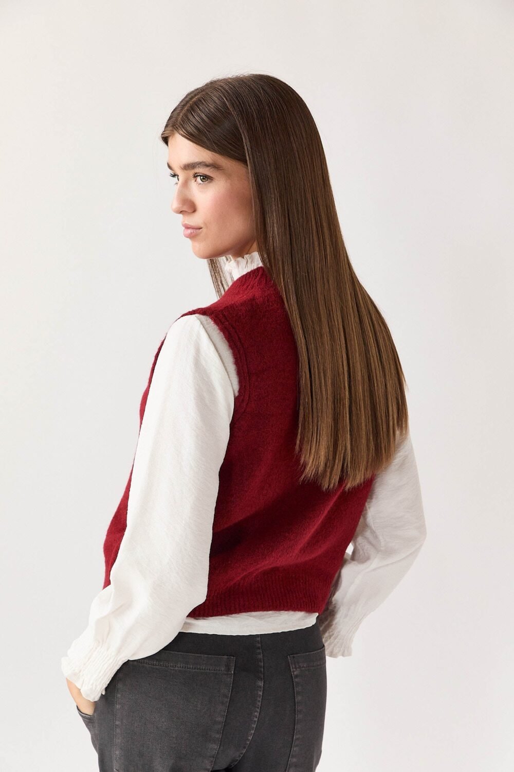 Vest punto básico rojo