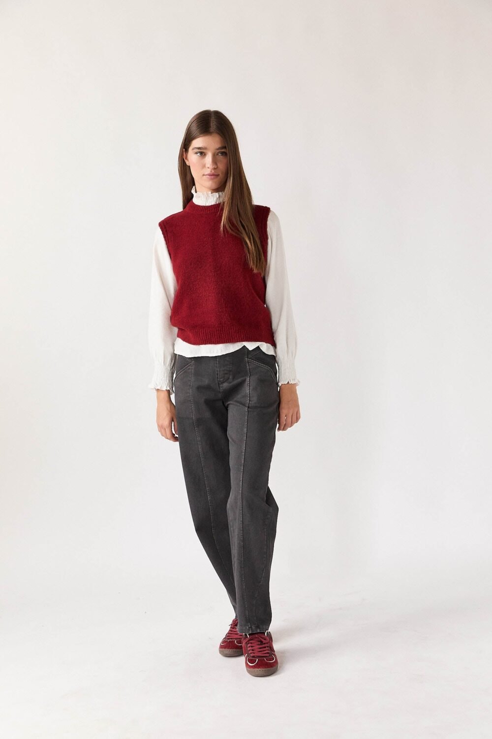 Vest punto básico rojo