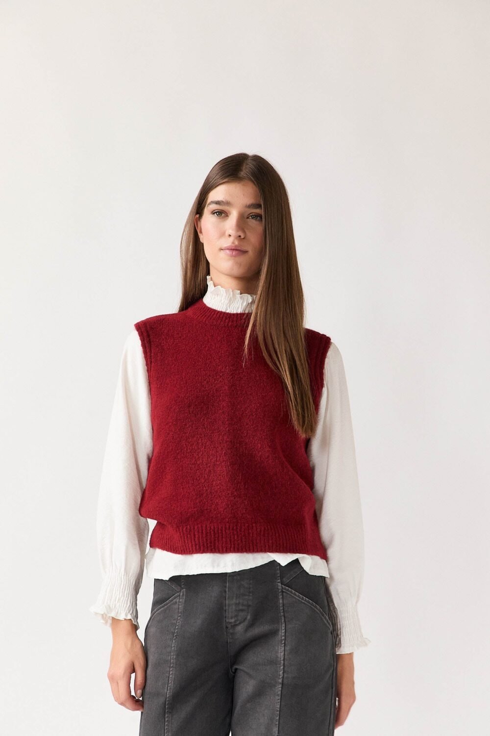 Vest punto básico rojo