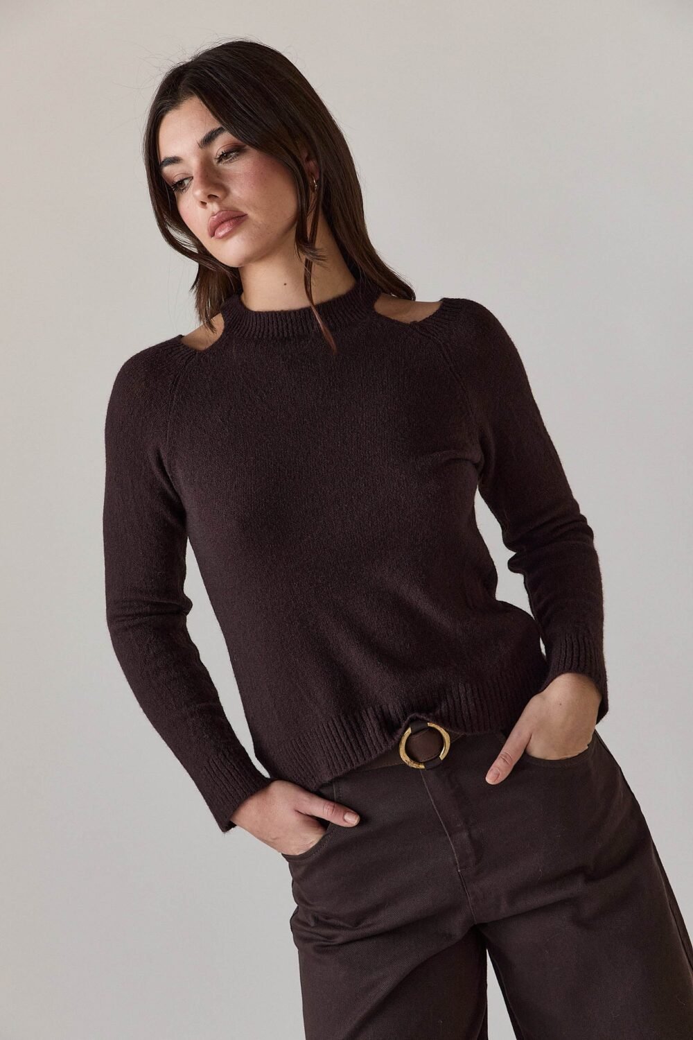 Jersey cut out marrón