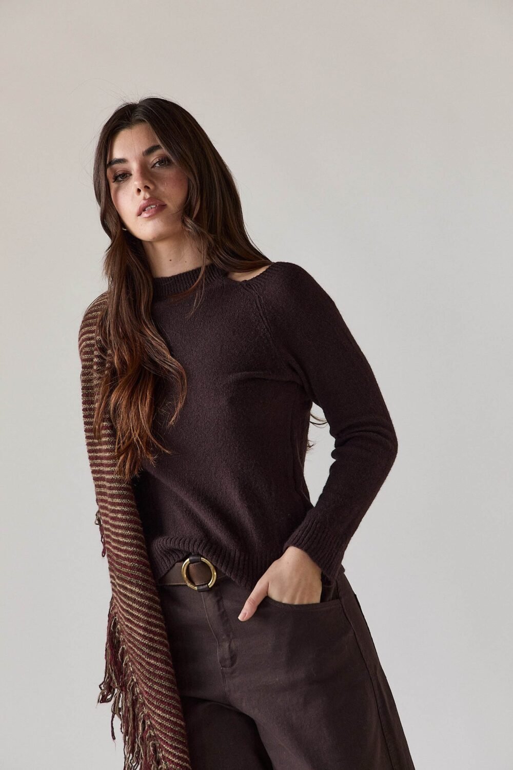 Jersey cut out marrón