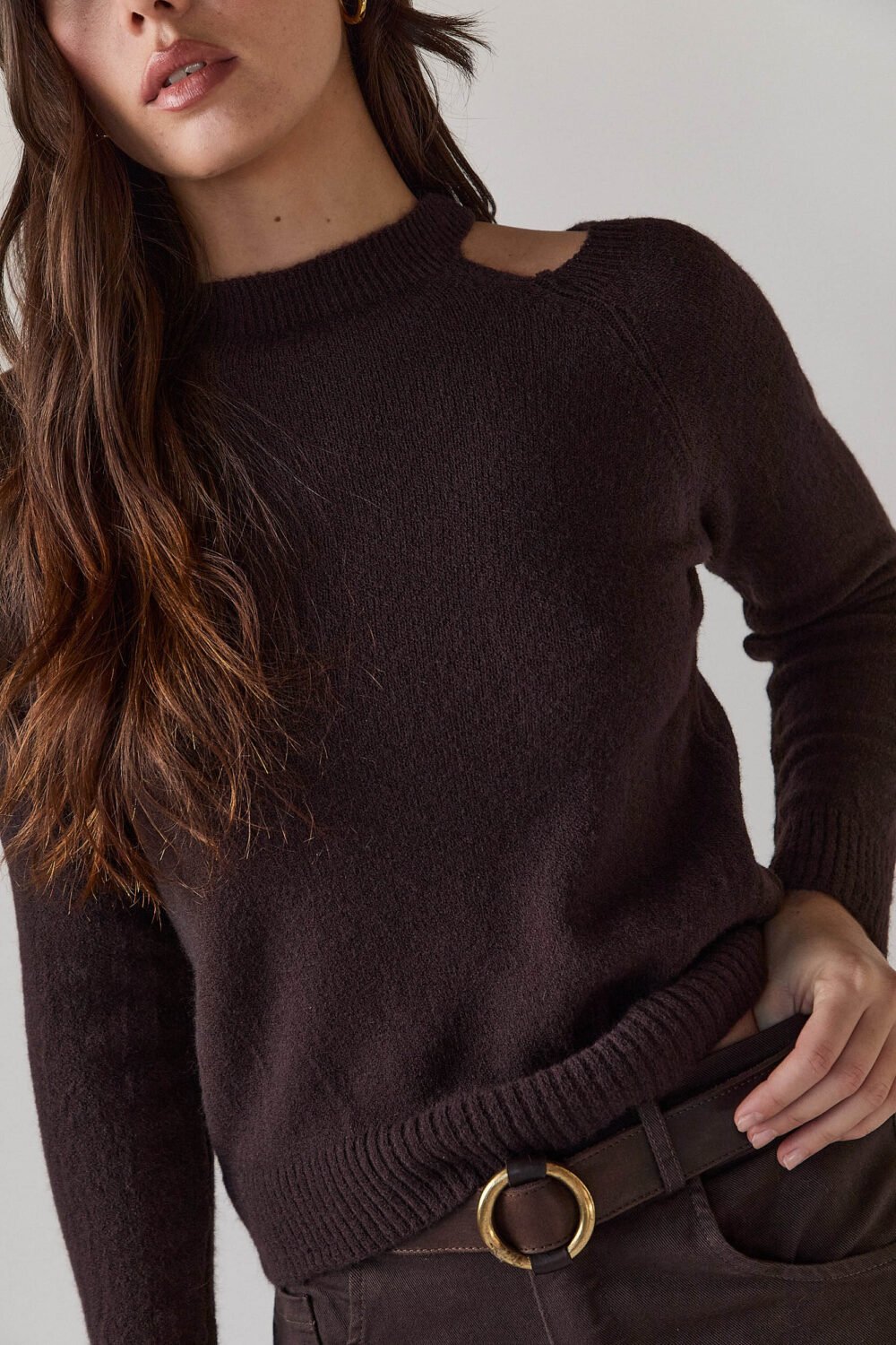 Jersey cut out marrón