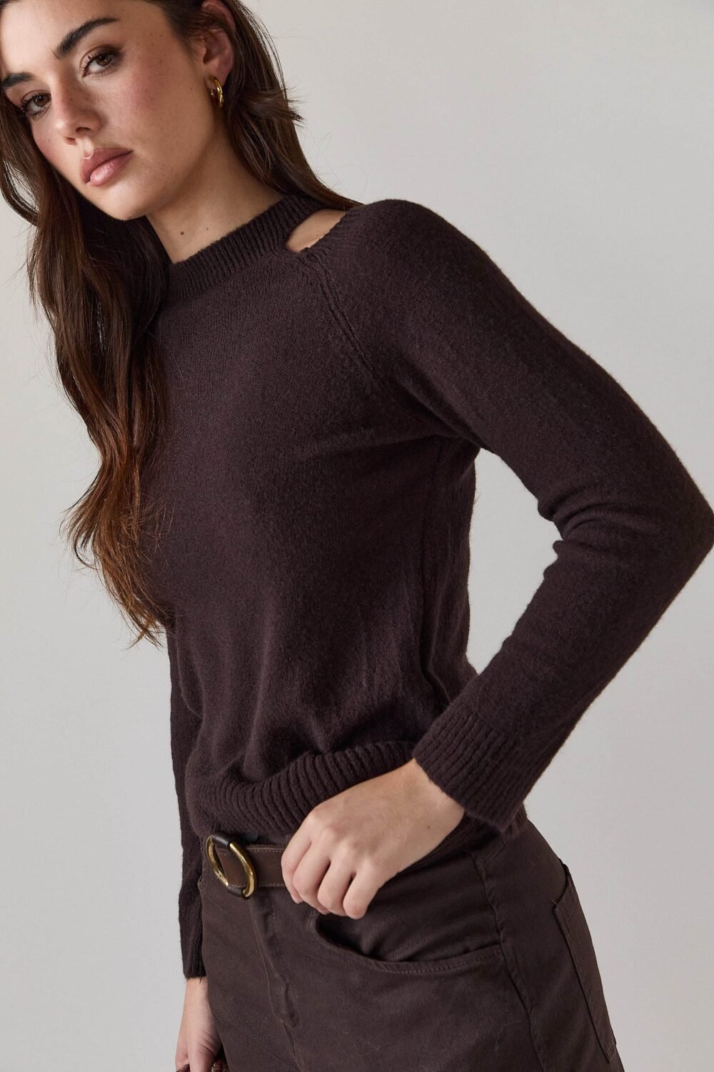 Jersey cut out marrón