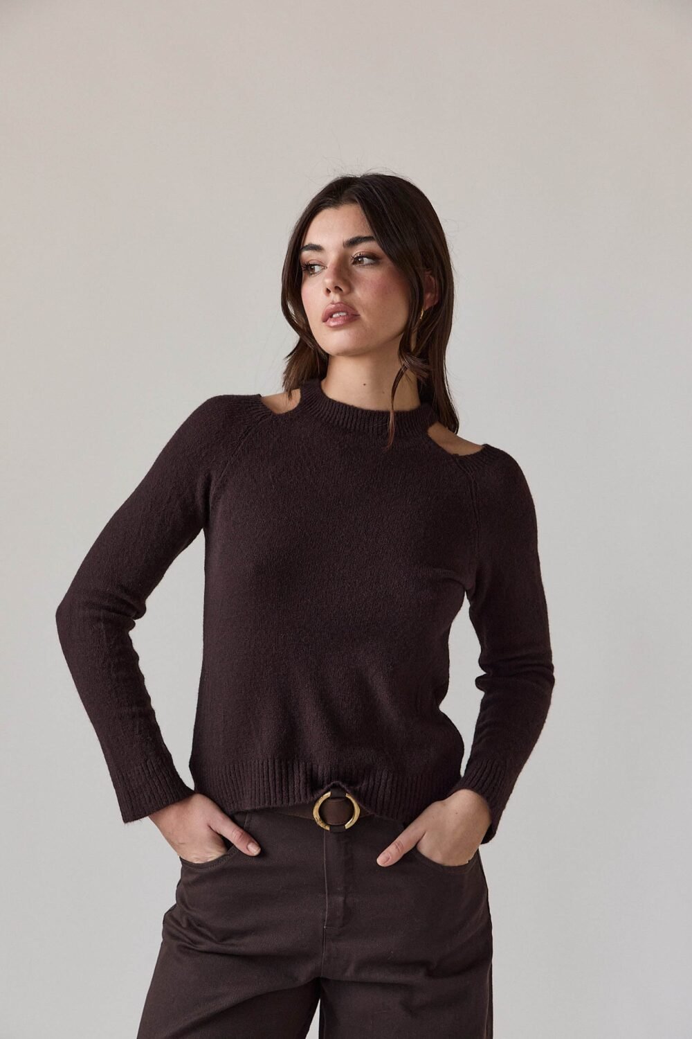 Jersey cut out marrón