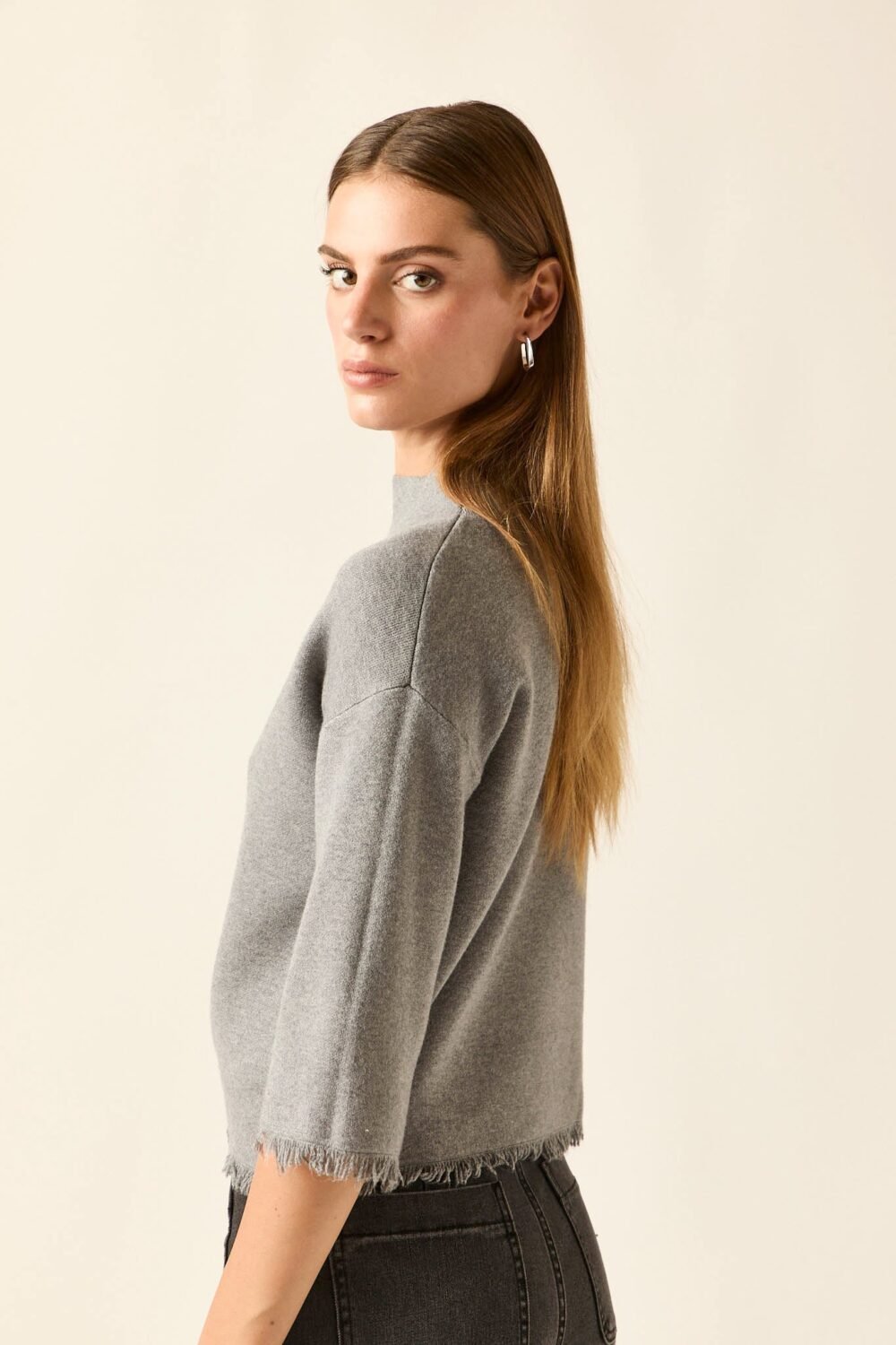 Jersey corto flecos gris