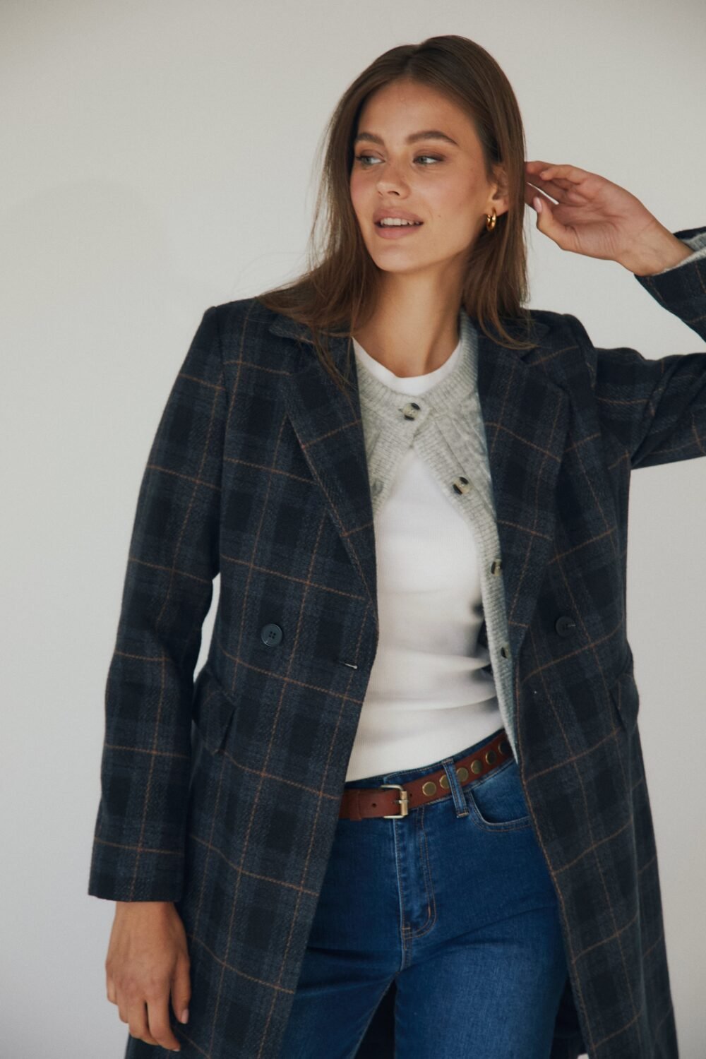 Shelter paño cuadros azul marino