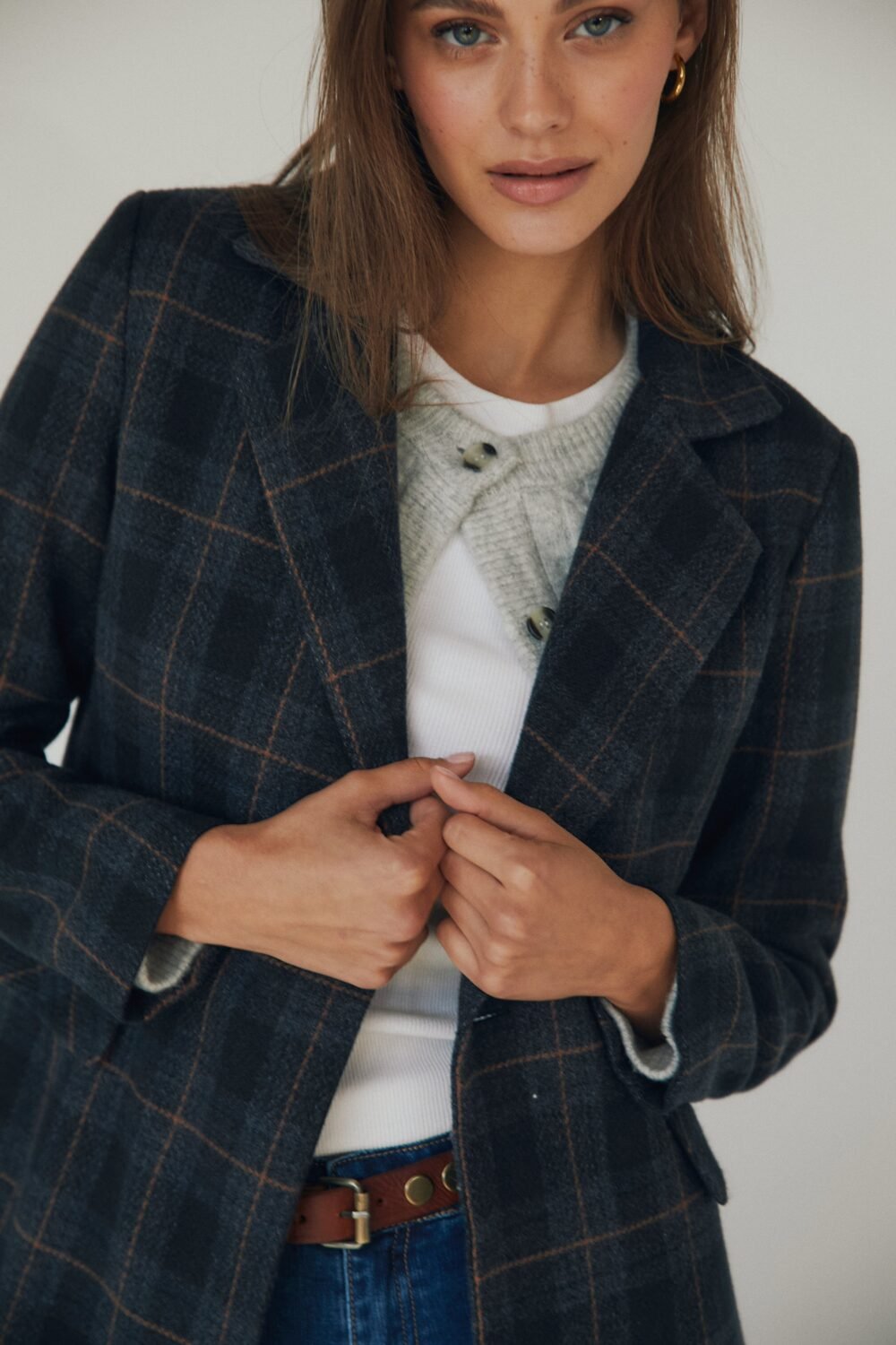 Shelter paño cuadros azul marino