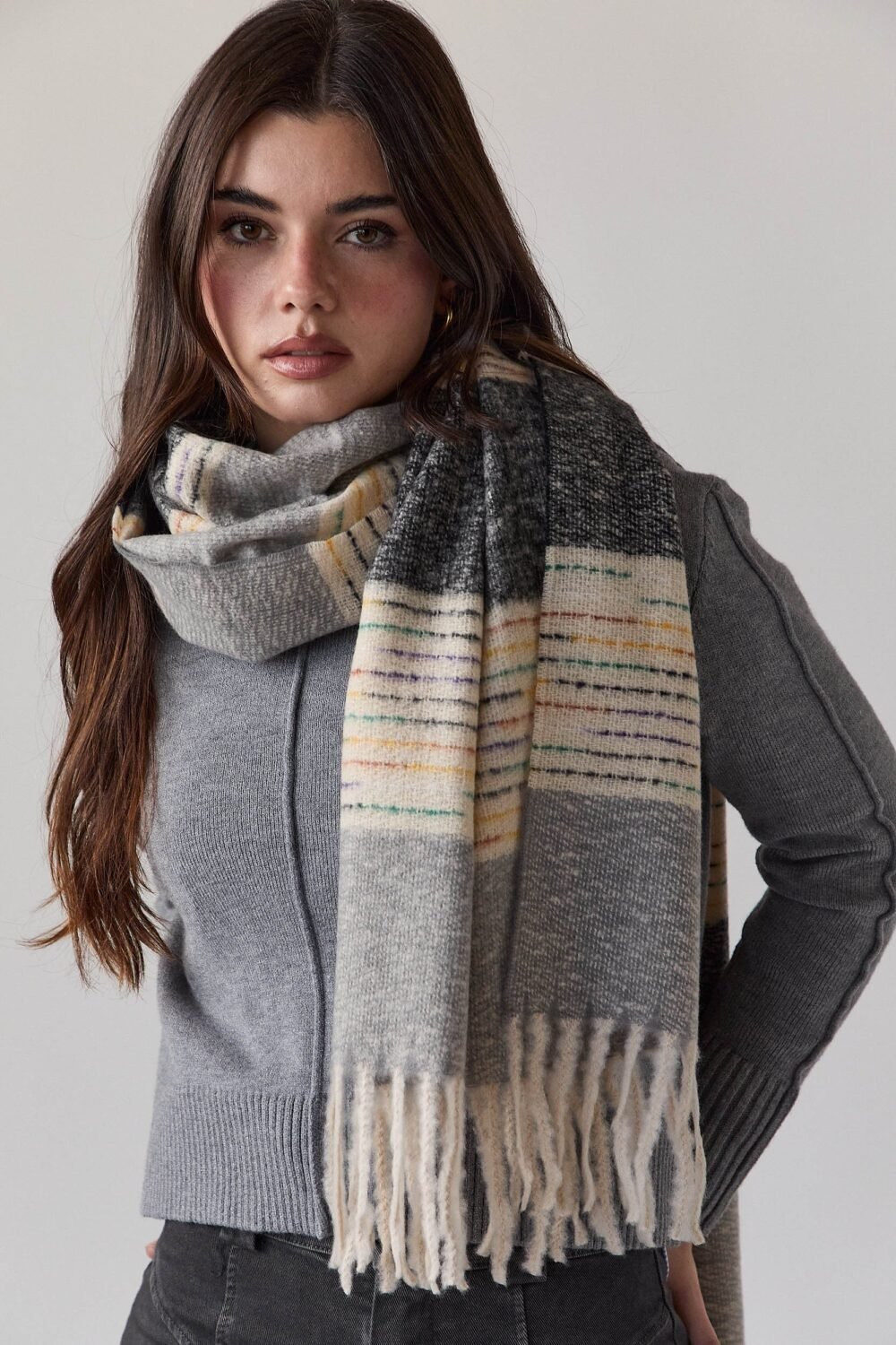 Bufanda multicolor Gris