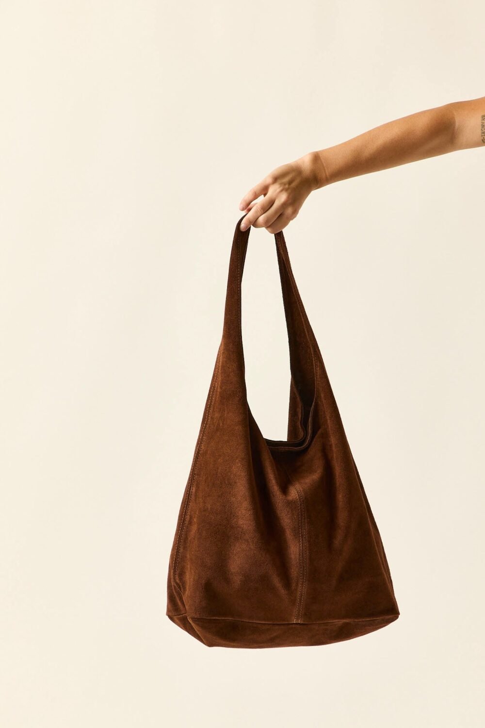 Bag ante marrón con cremallera