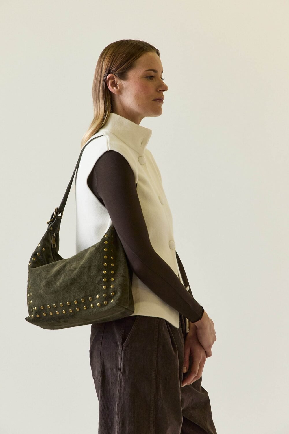 Bag ante mediano tachas verde