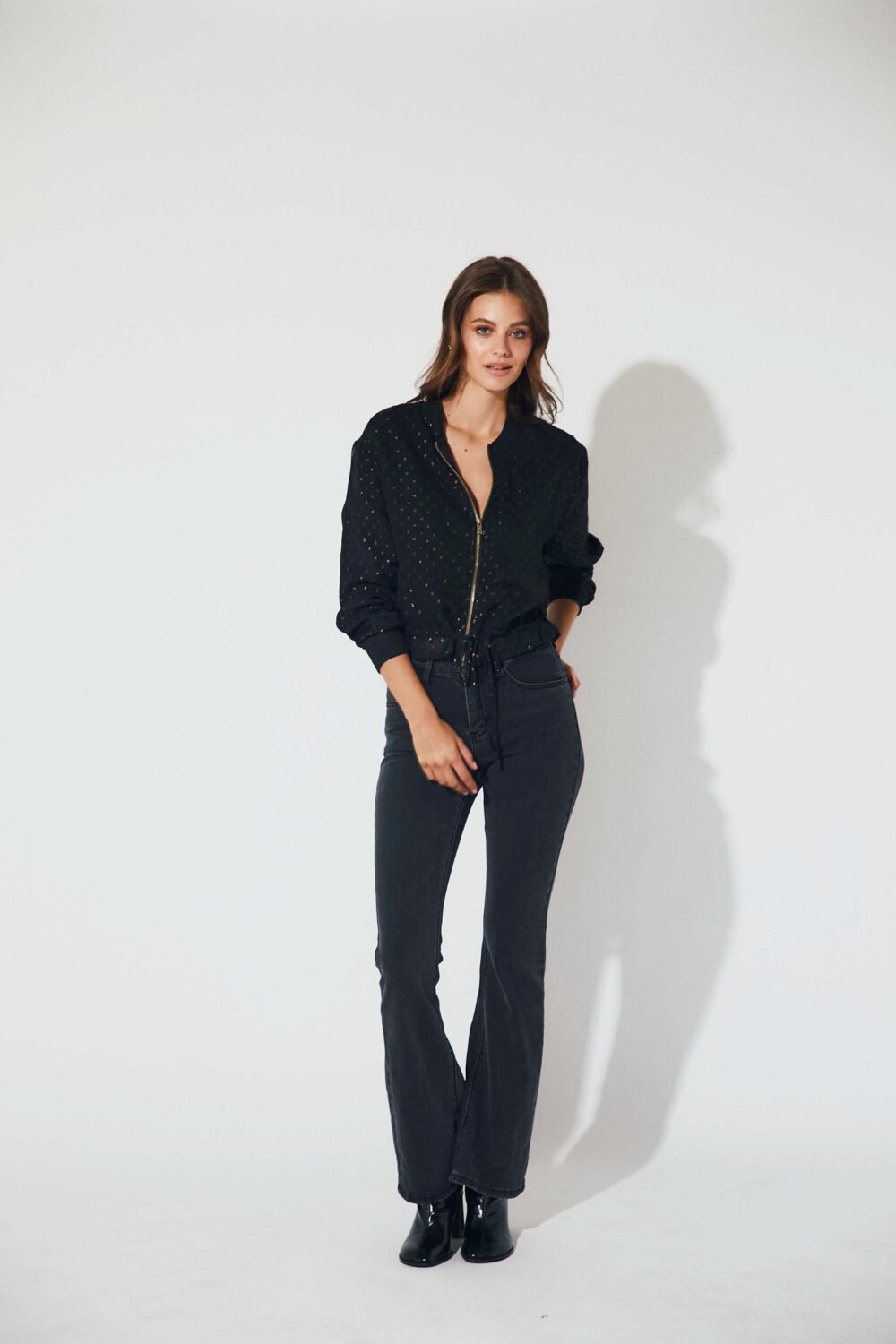 Bomber gasa lurex negro