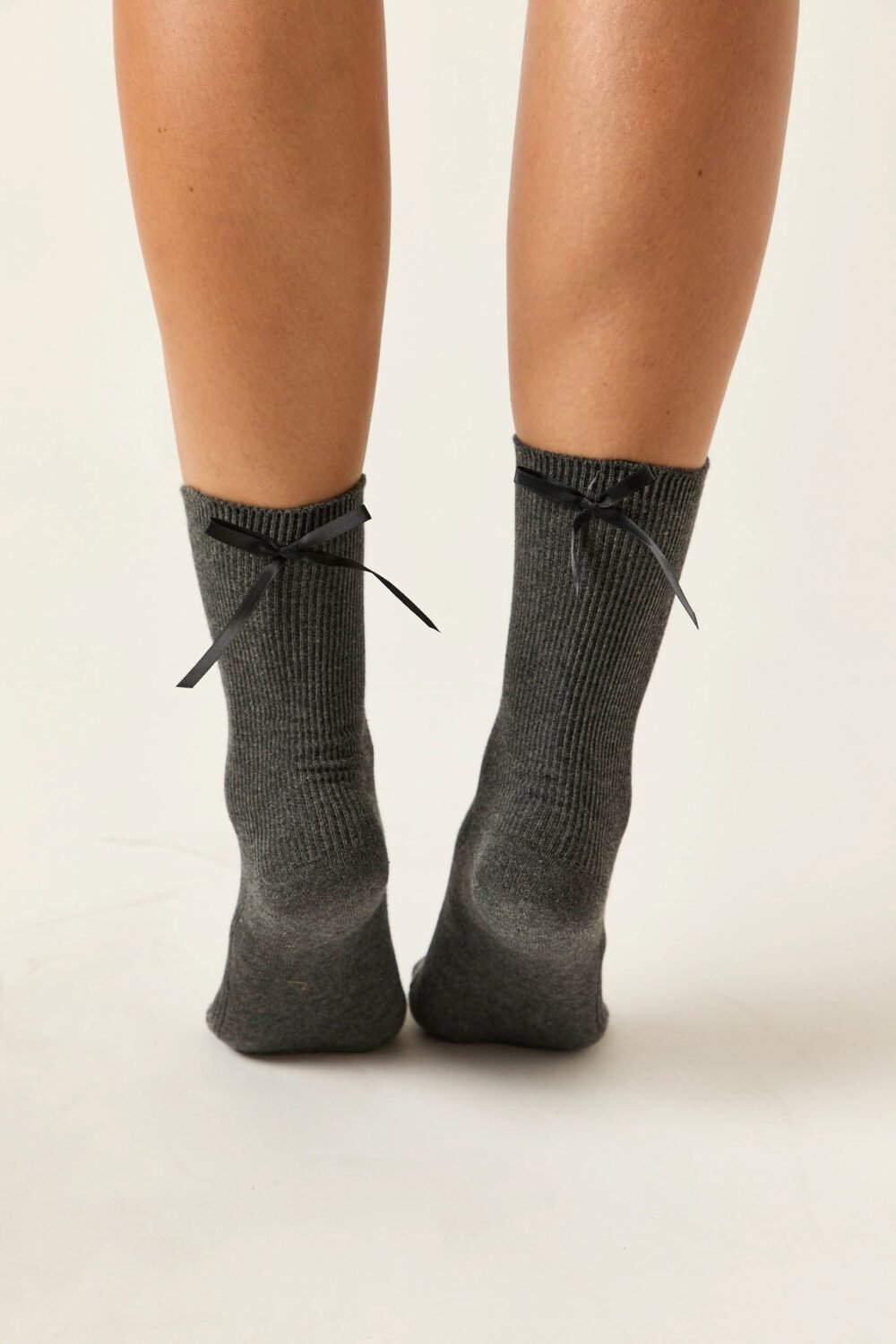 Calcetines lazos gris antracita