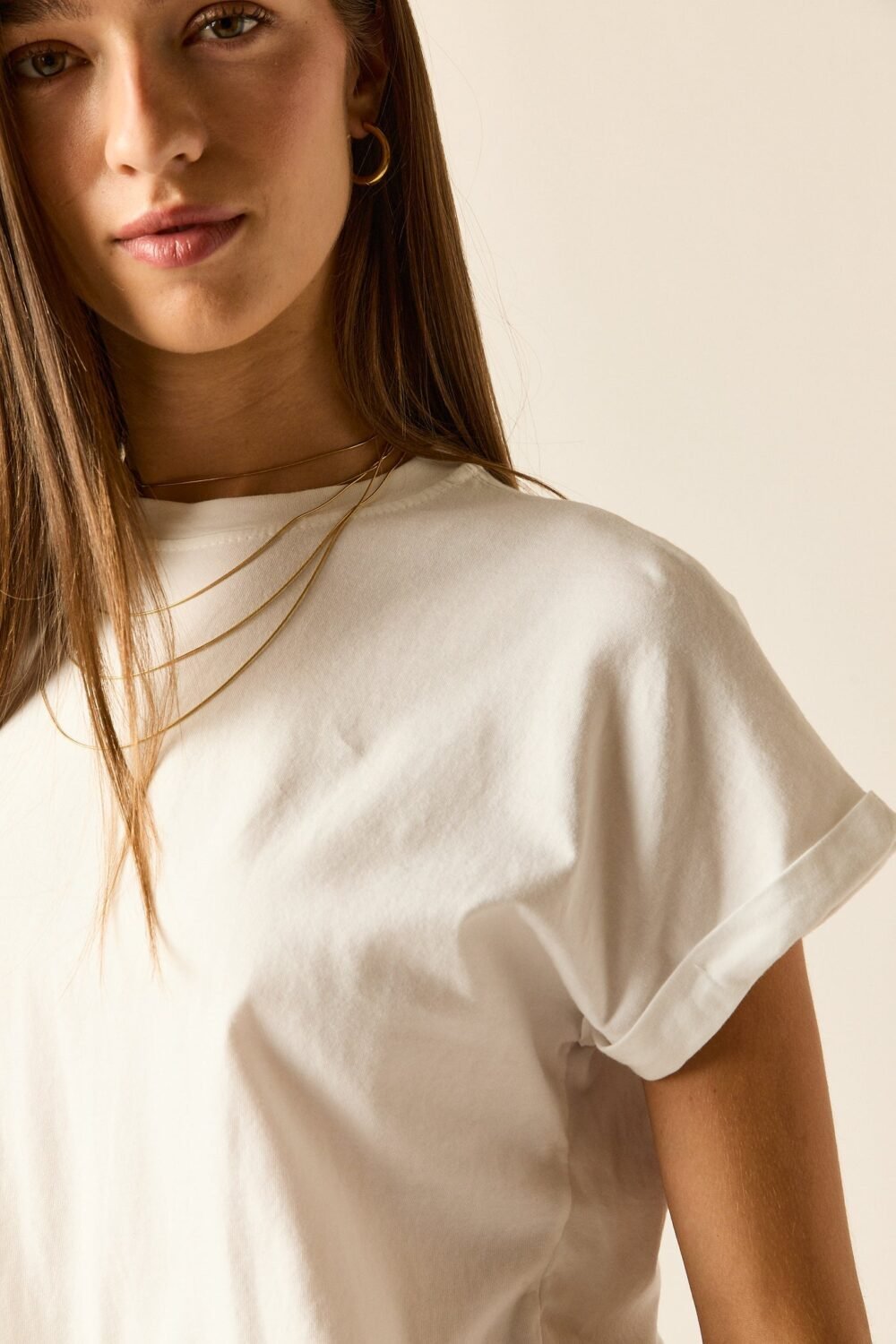 Camiseta manga corta lisa blanca