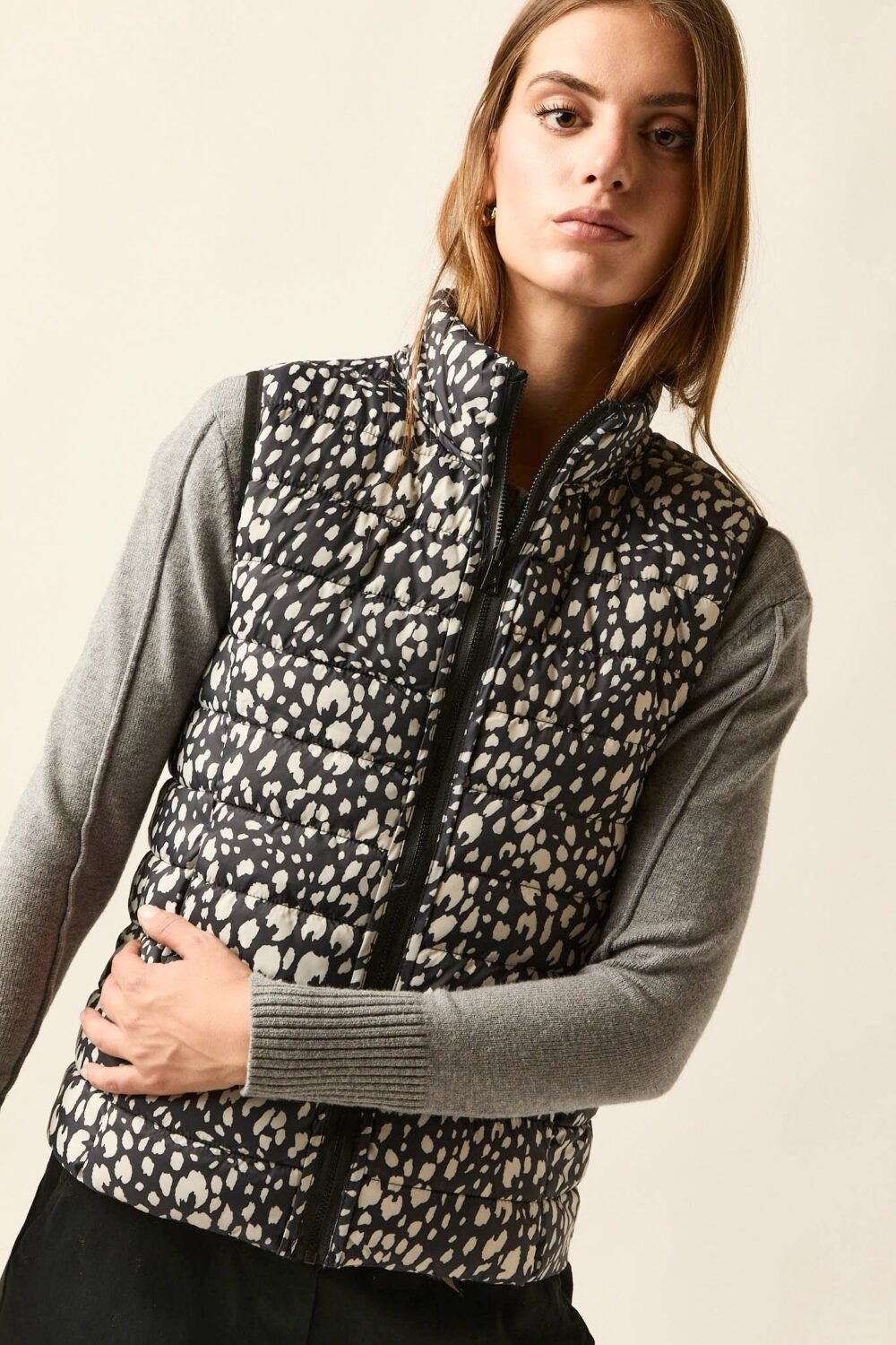 Vest reversible animal print bicolor