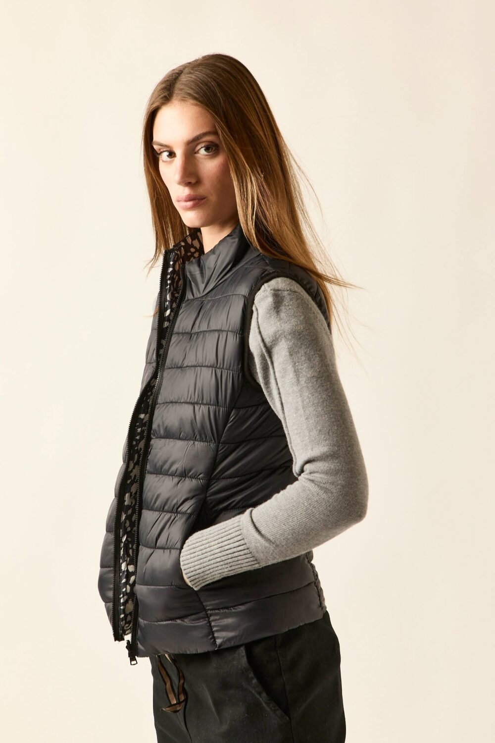 Vest reversible animal print bicolor