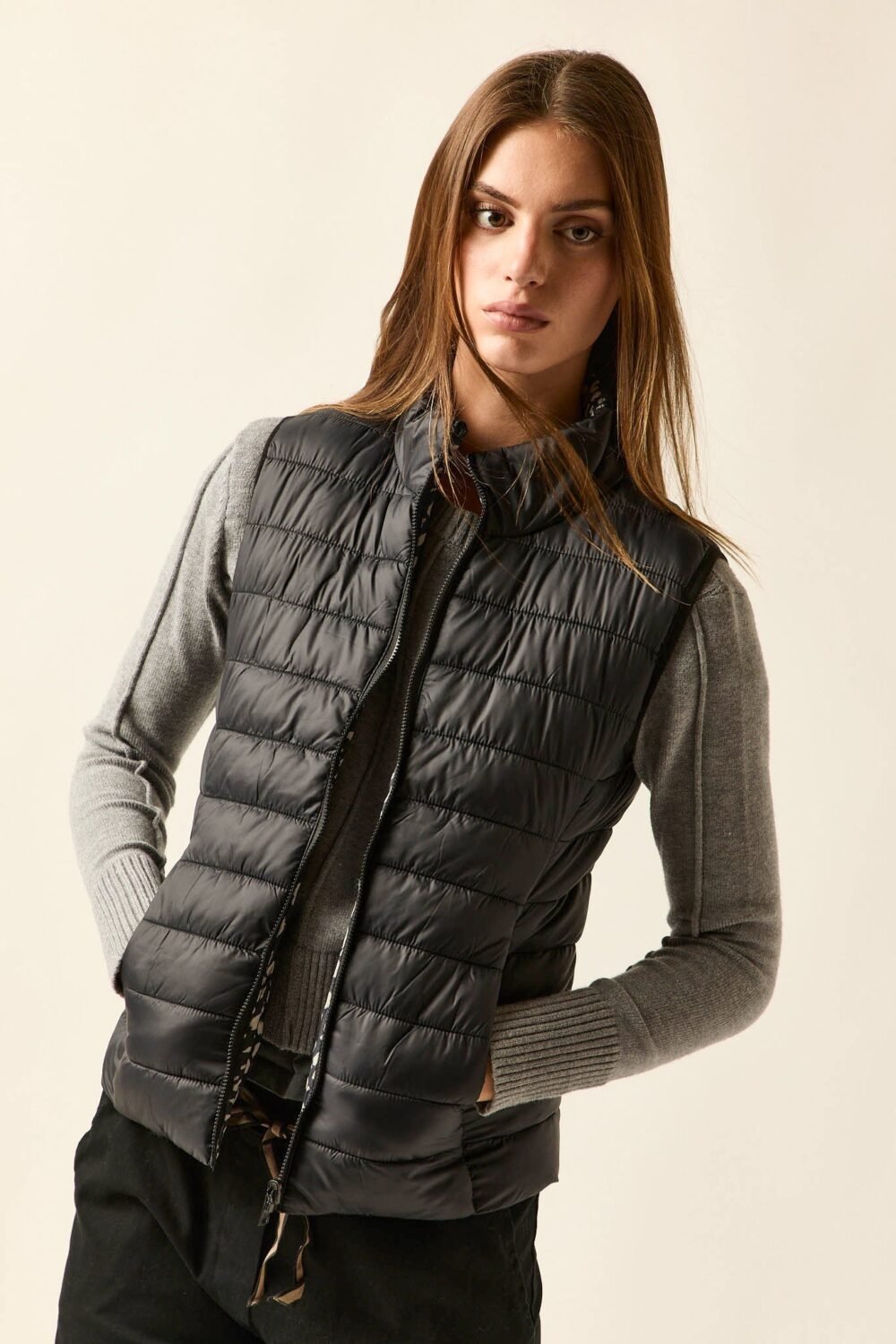 Vest reversible animal print bicolor