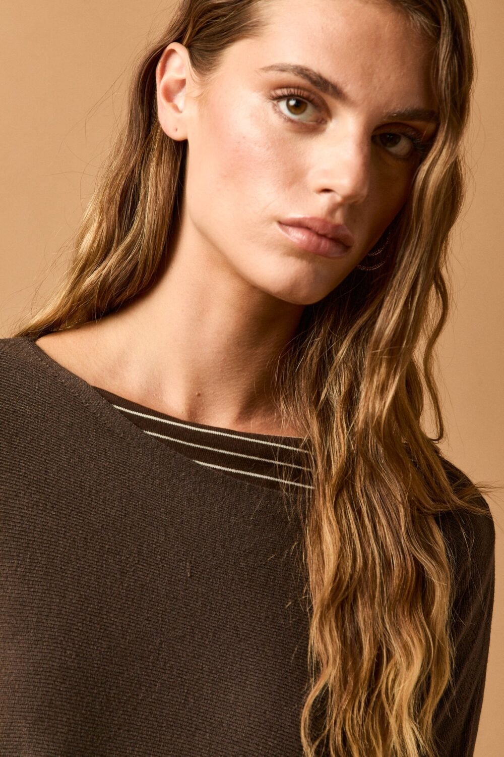 Jersey manga canale marrón